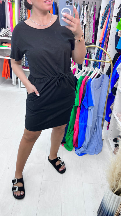 Valerie Drawstring Waist Tee Dress