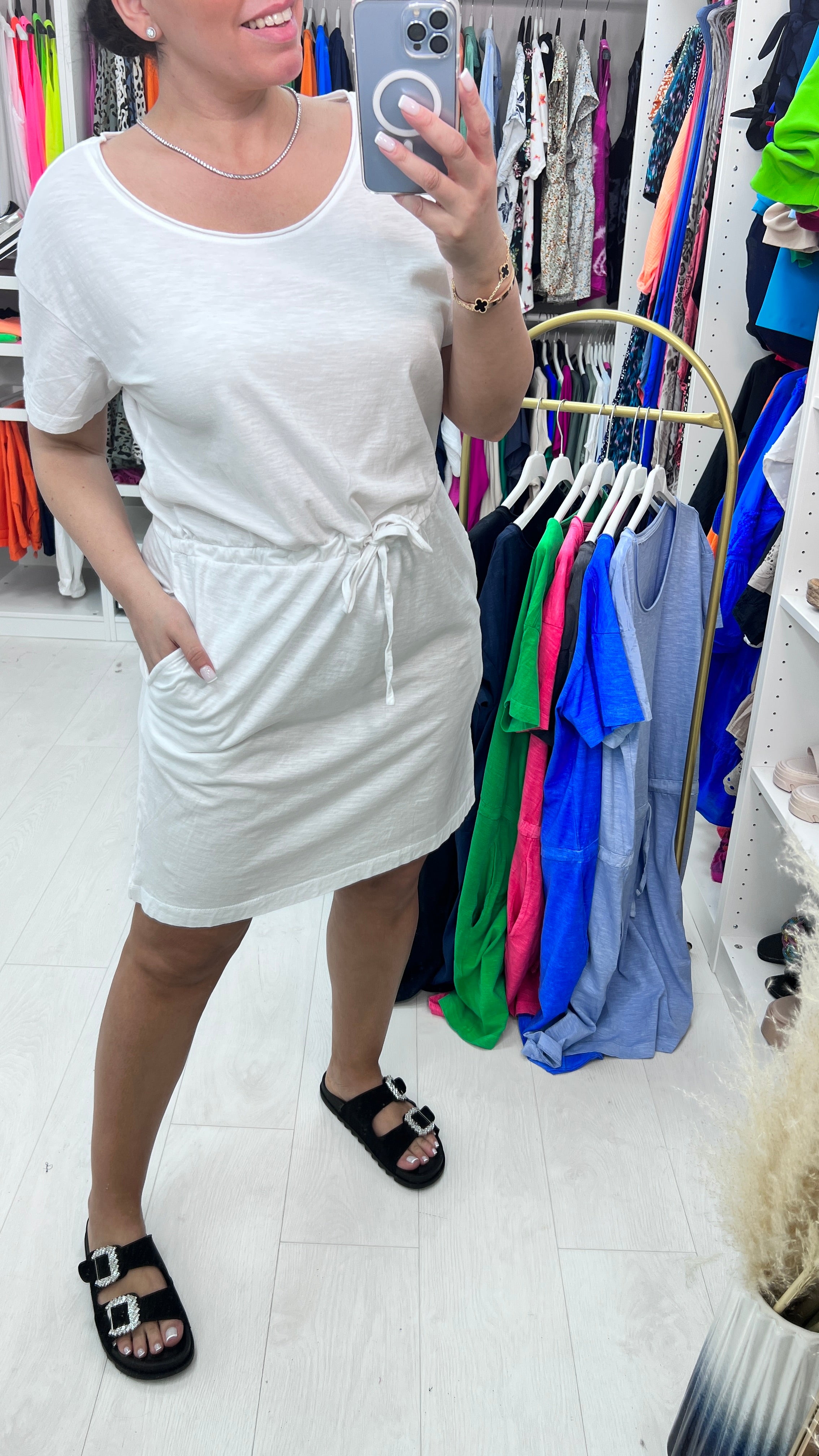 Valerie Drawstring Waist Tee Dress