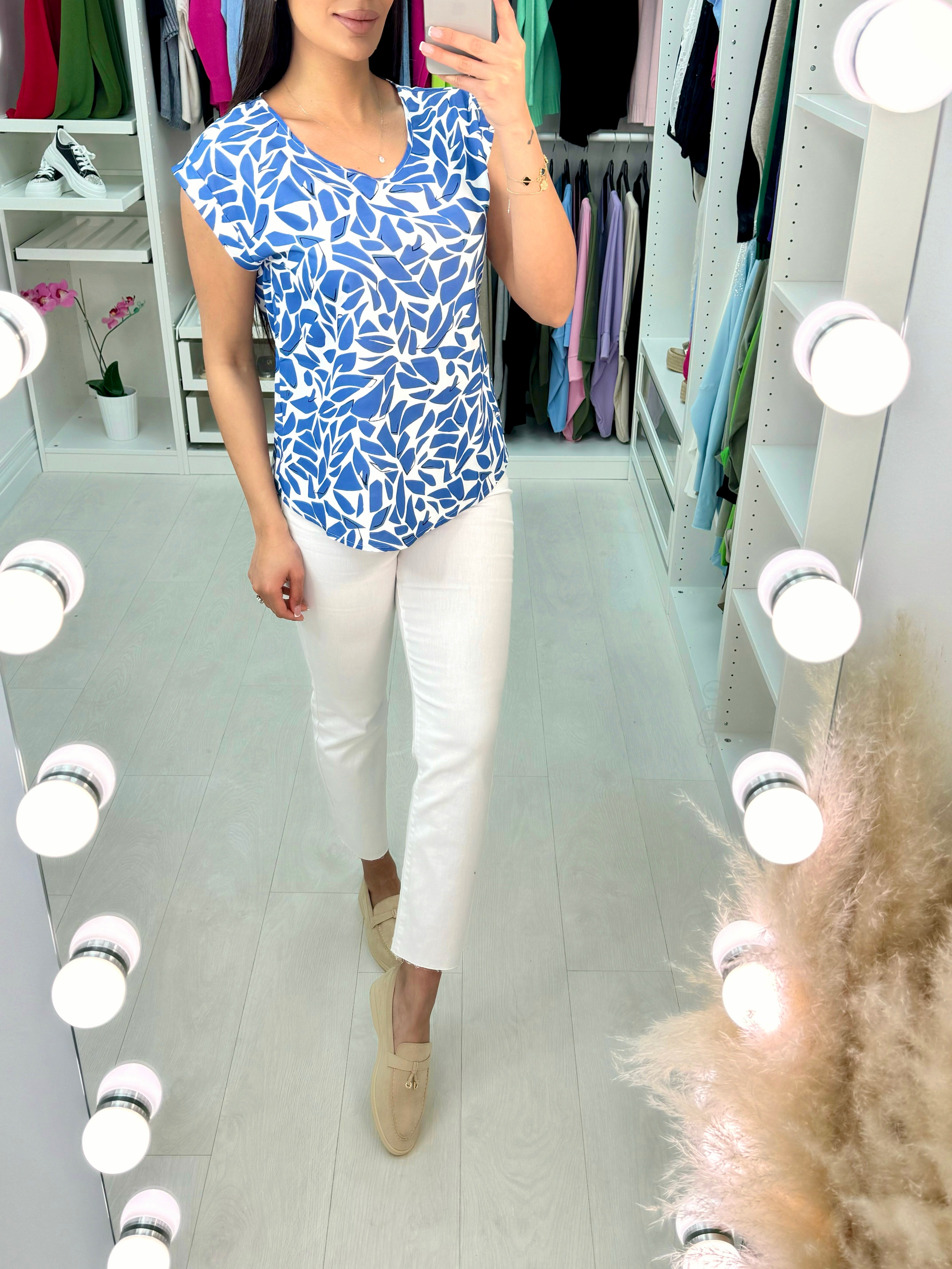 Mirella Geometric Print Top