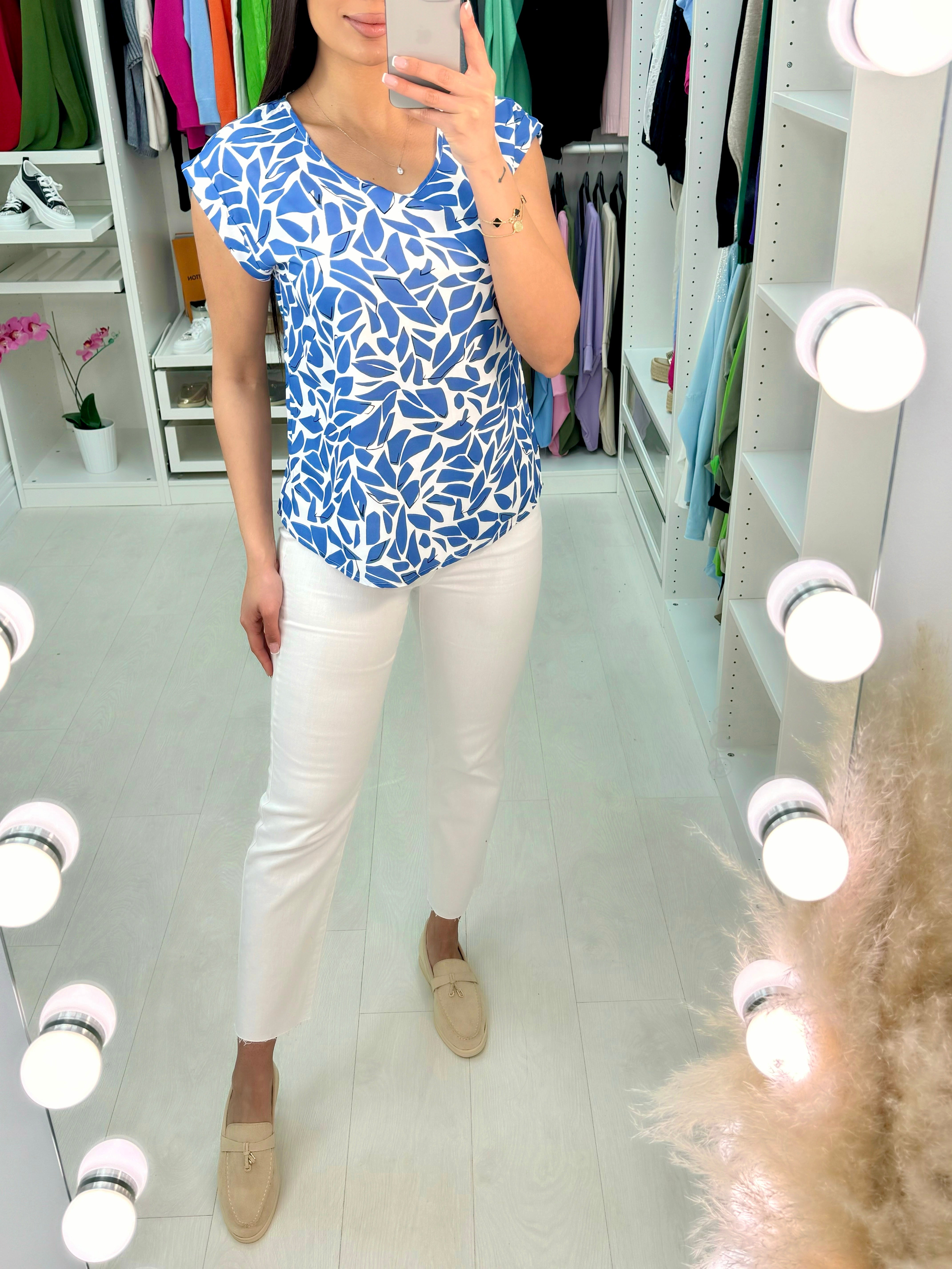 Mirella Geometric Print Top