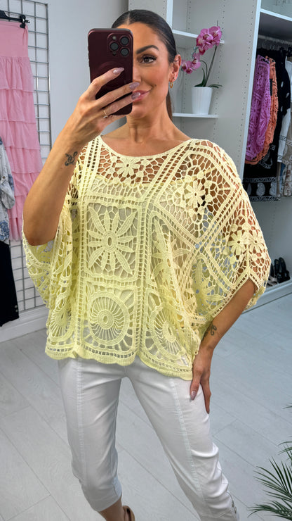 Apolina Crochet 2 Piece Batwing Top