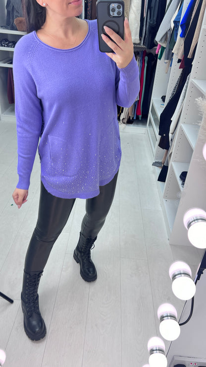 Aisha Diamante Scatter Longline Jumper