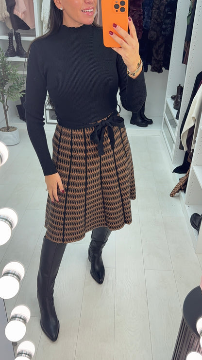 Sassia Printed Skirt Skater Midi Jumper Dress