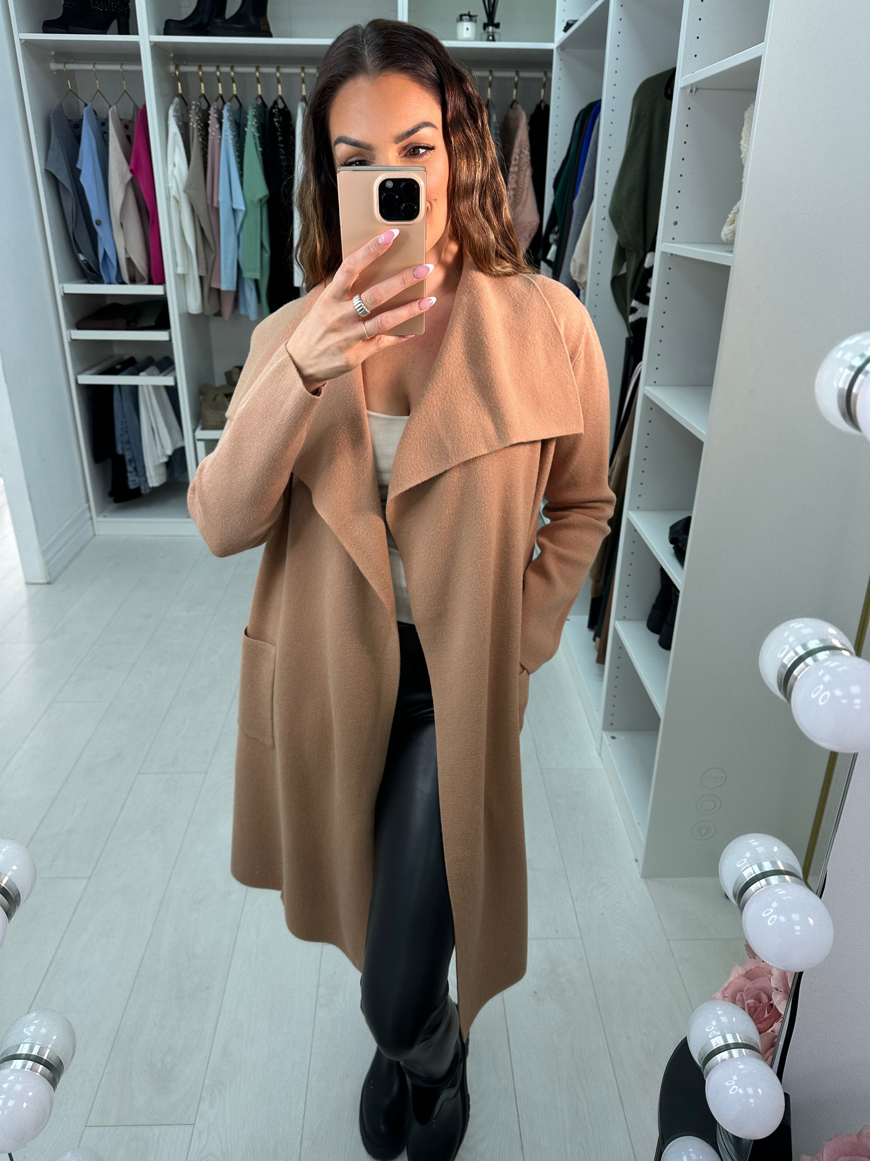 Rosey Plain Waterfall Knit Jacket