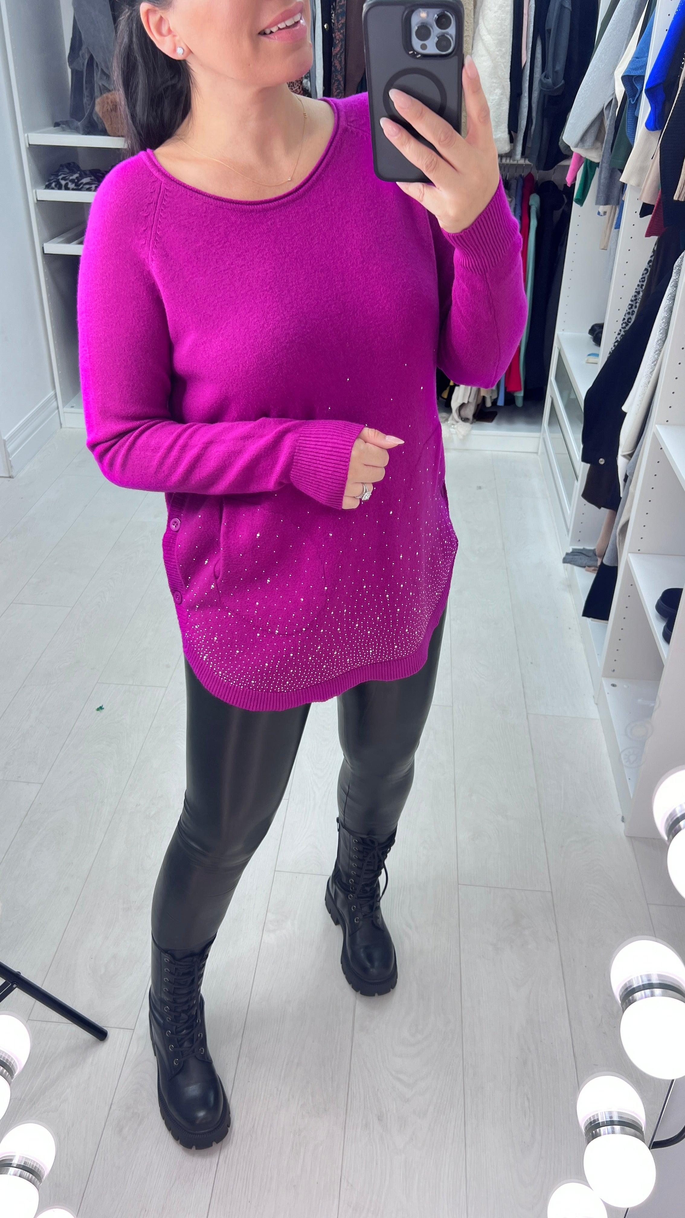 Aisha Diamante Scatter Longline Jumper