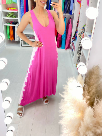 Irina Tie Dye Side Racer Back Jersey Dress