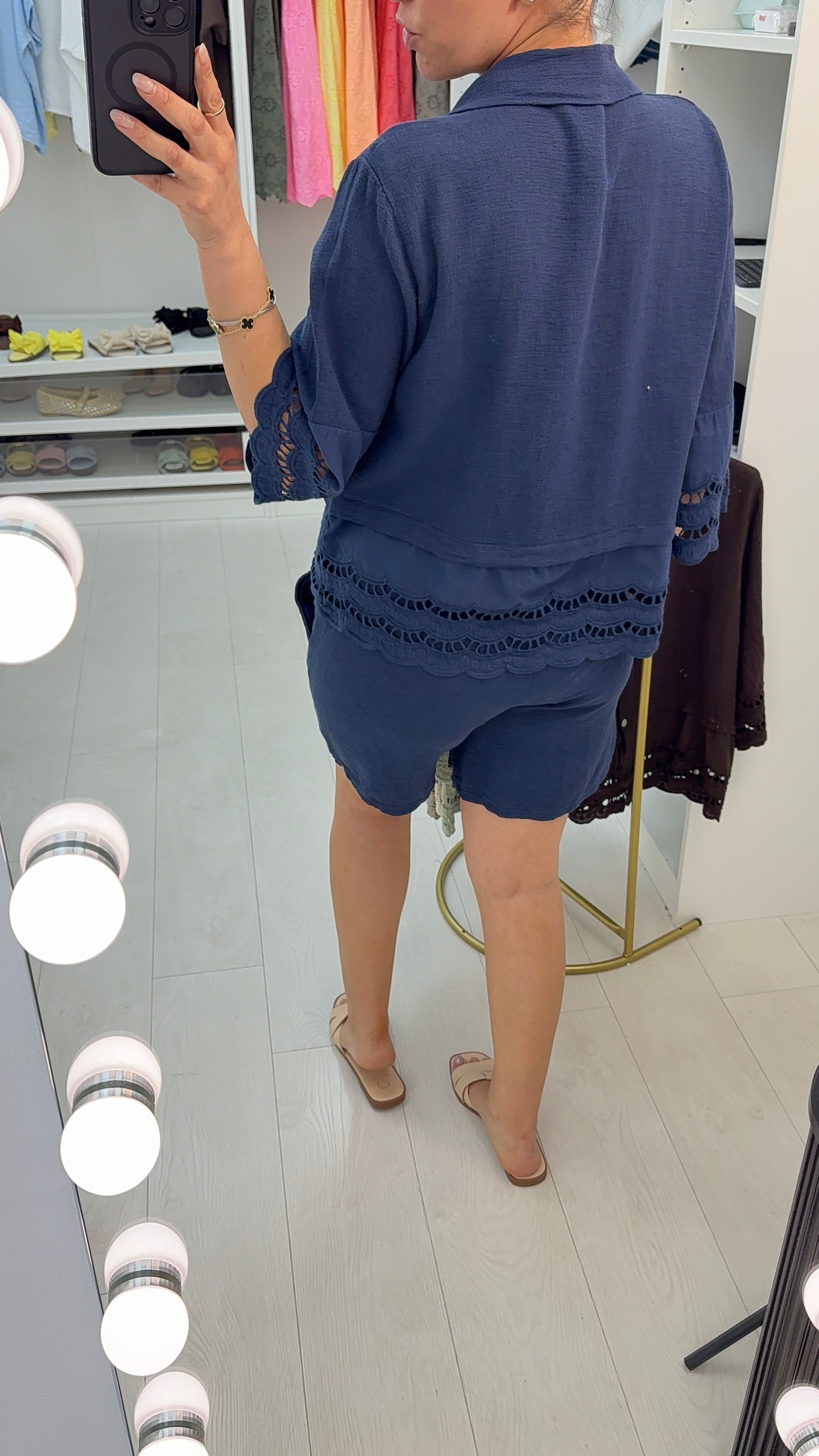 Florie Broidery Detail Shorts Co-Ord Set