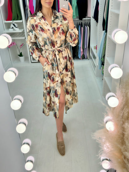 Nadine Abstract Flower Shirt Dress