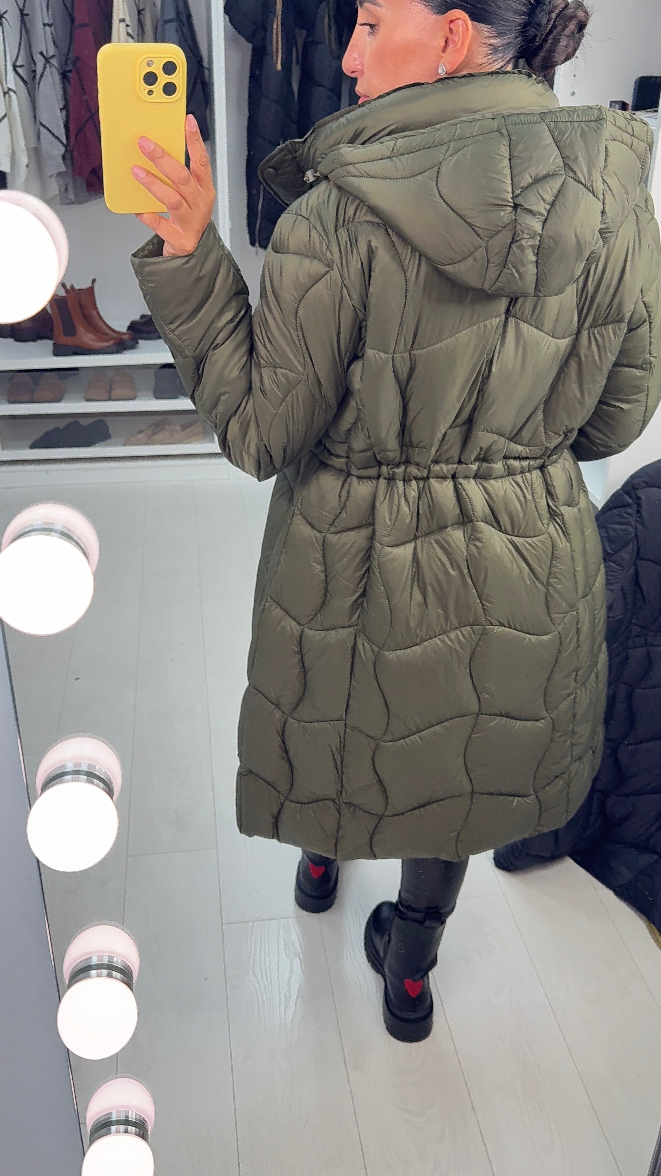 Alexis Quilted Toggle Waist Longline Coat