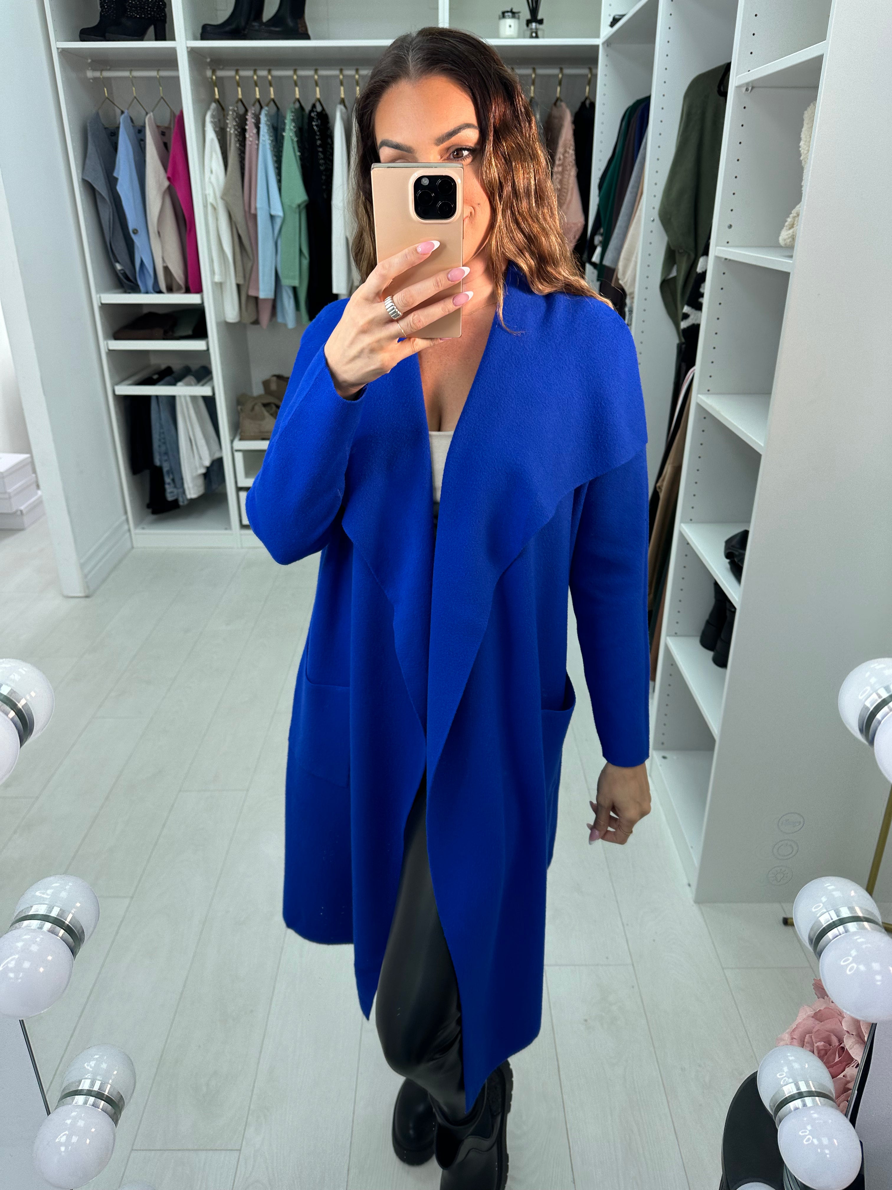 Rosey Plain Waterfall Knit Jacket