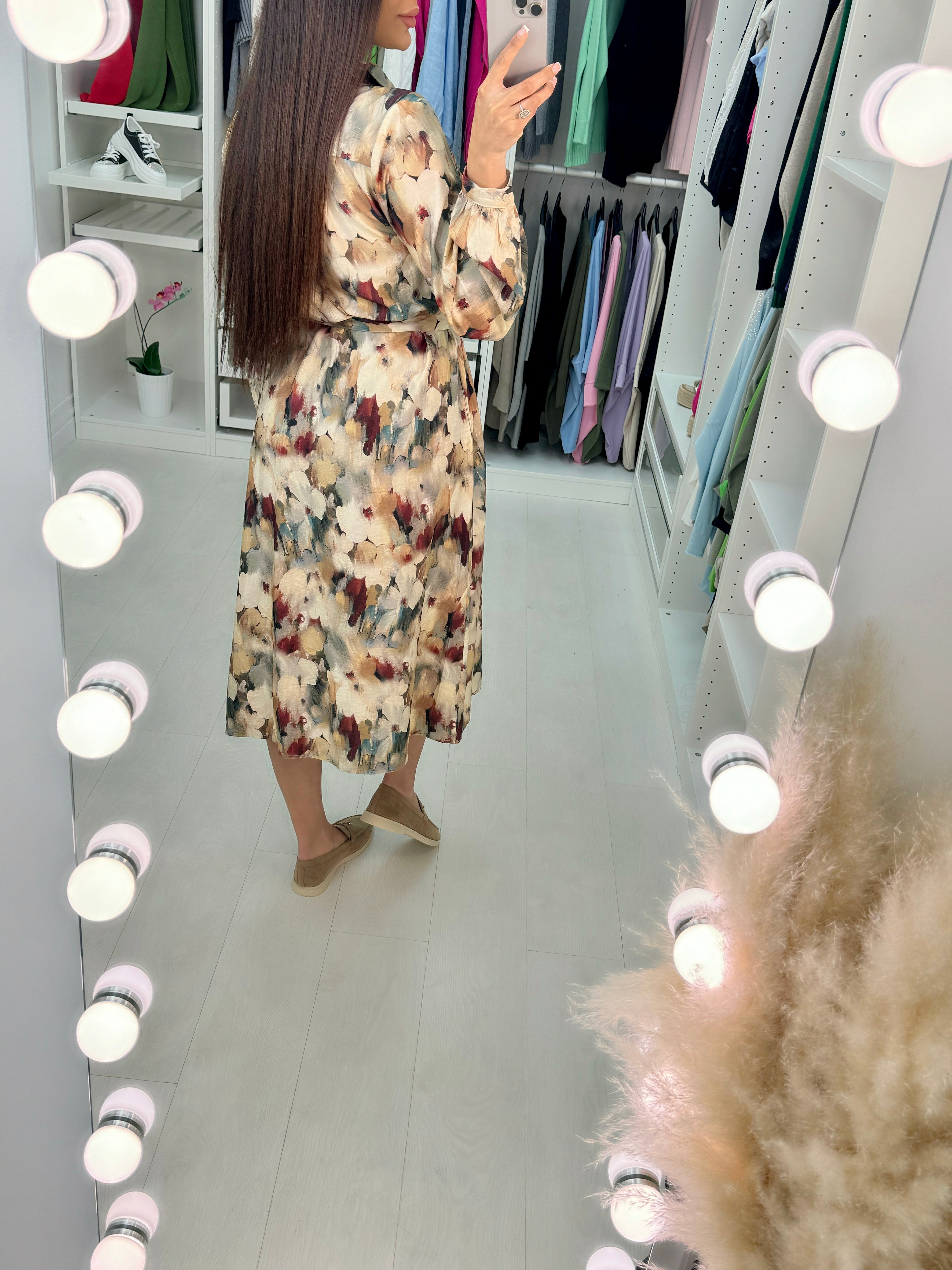 Nadine Abstract Flower Shirt Dress