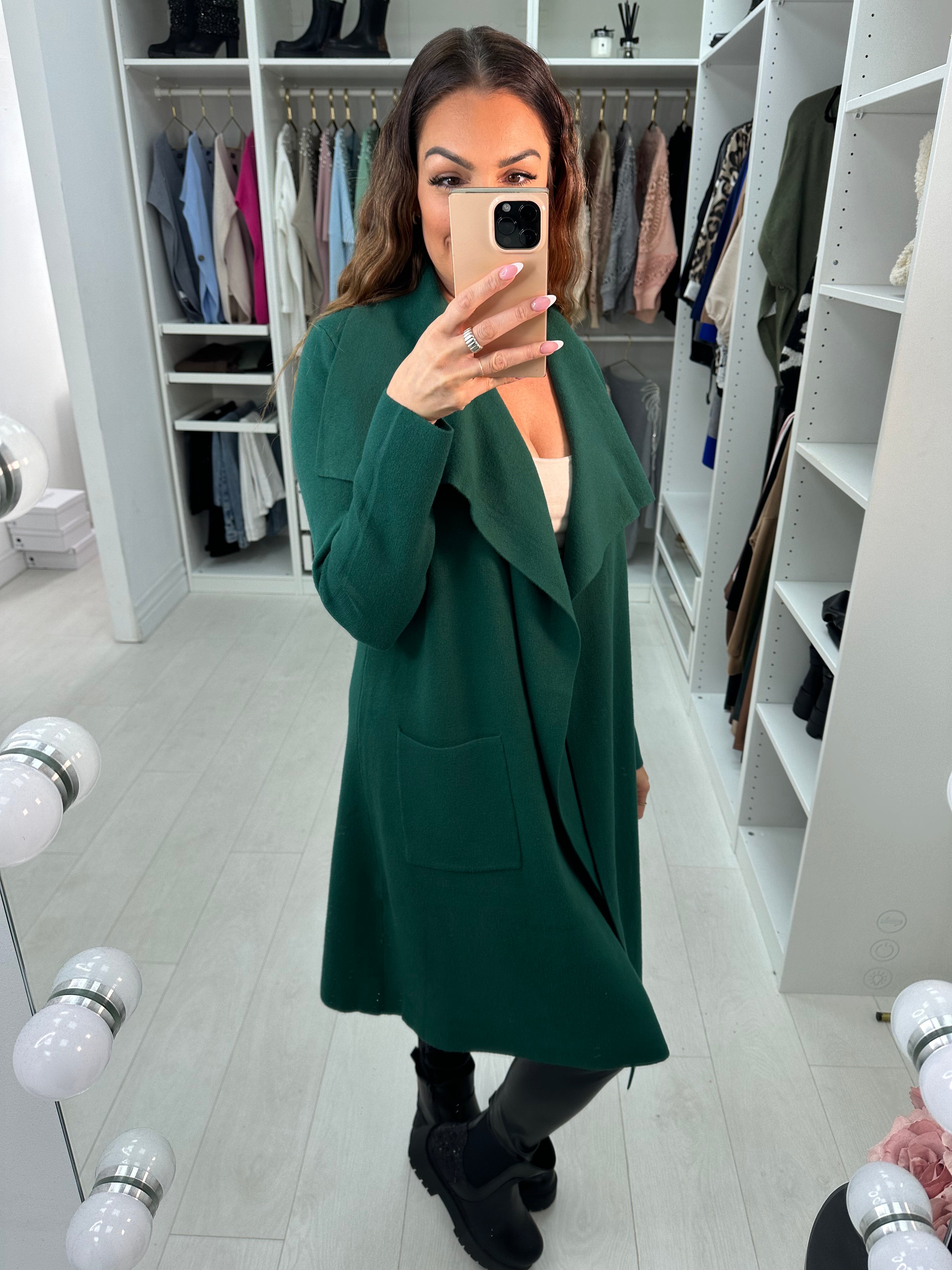 Rosey Plain Waterfall Knit Jacket