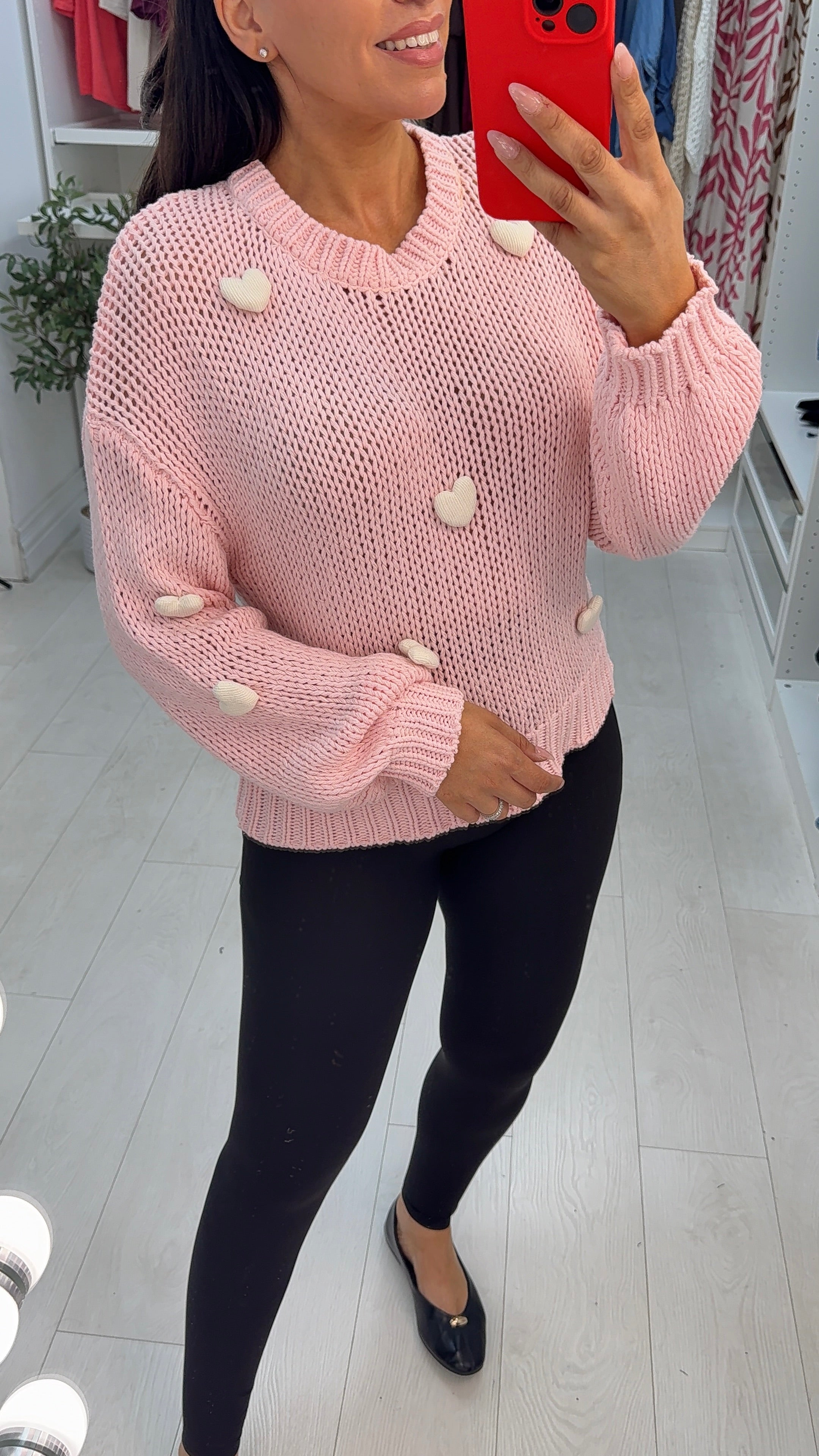 Vanessa Heart Detailed Chunky knit jumper