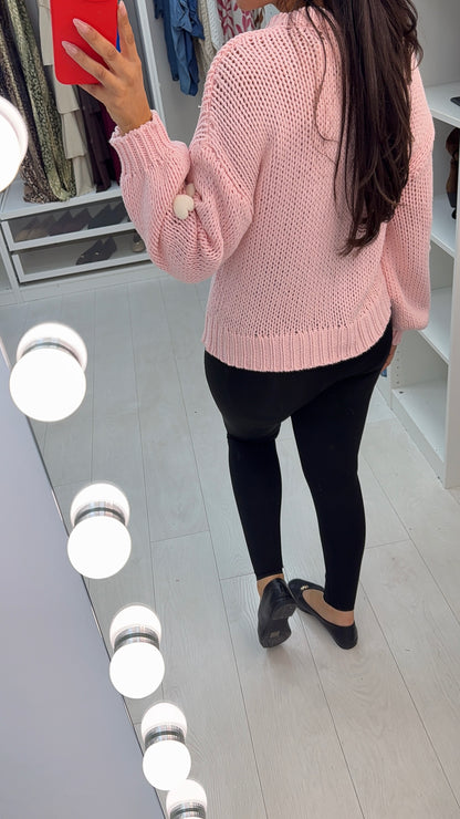Vanessa Heart Detailed Chunky knit jumper