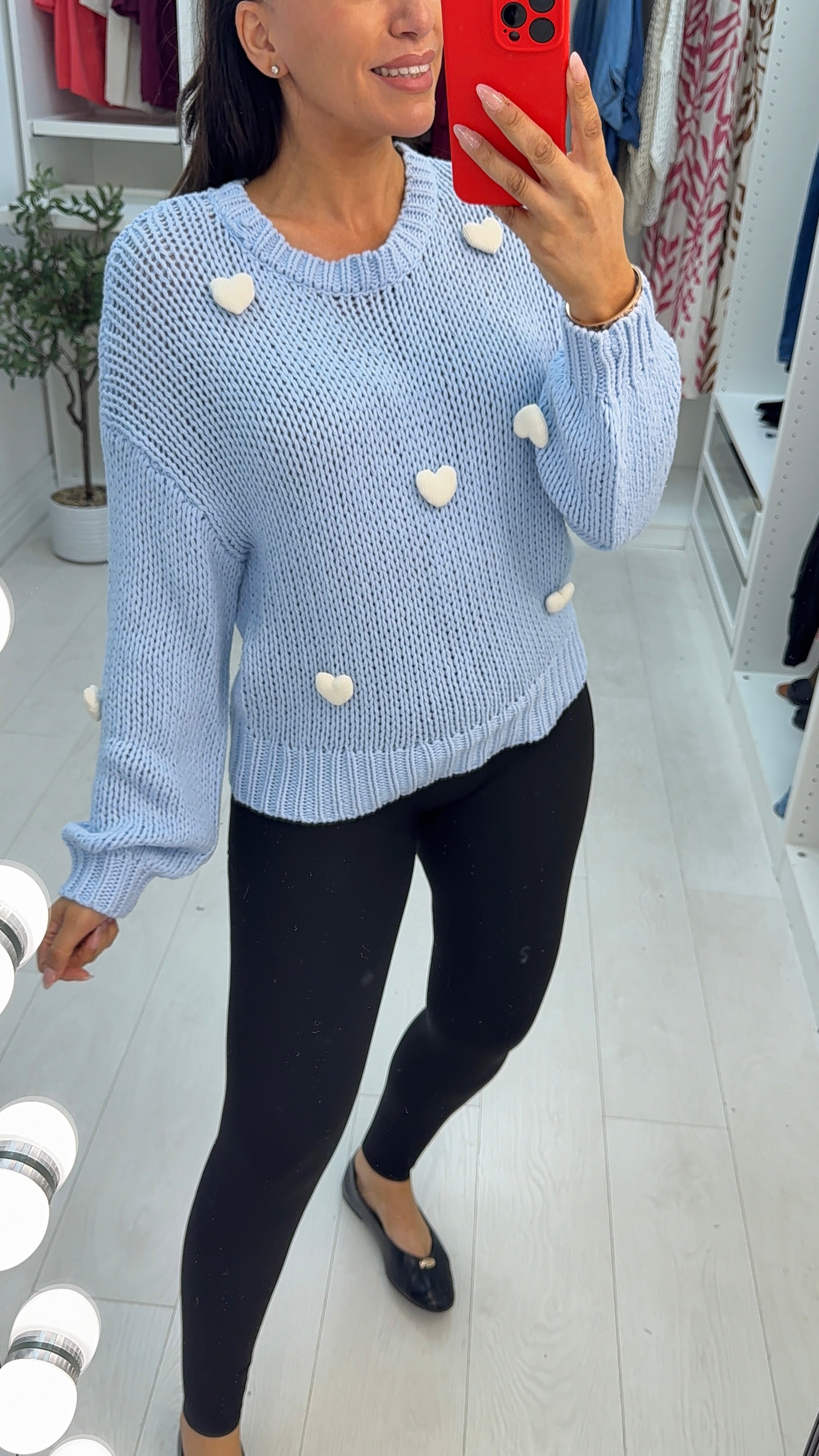 Vanessa Heart Detailed Chunky knit jumper