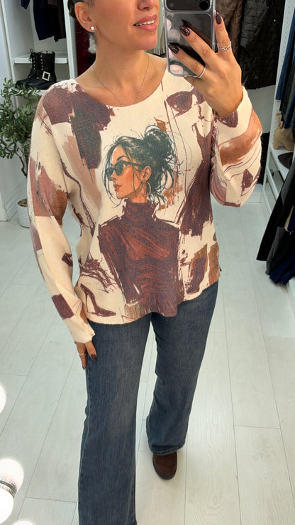 Donatella Paris Print Jumper