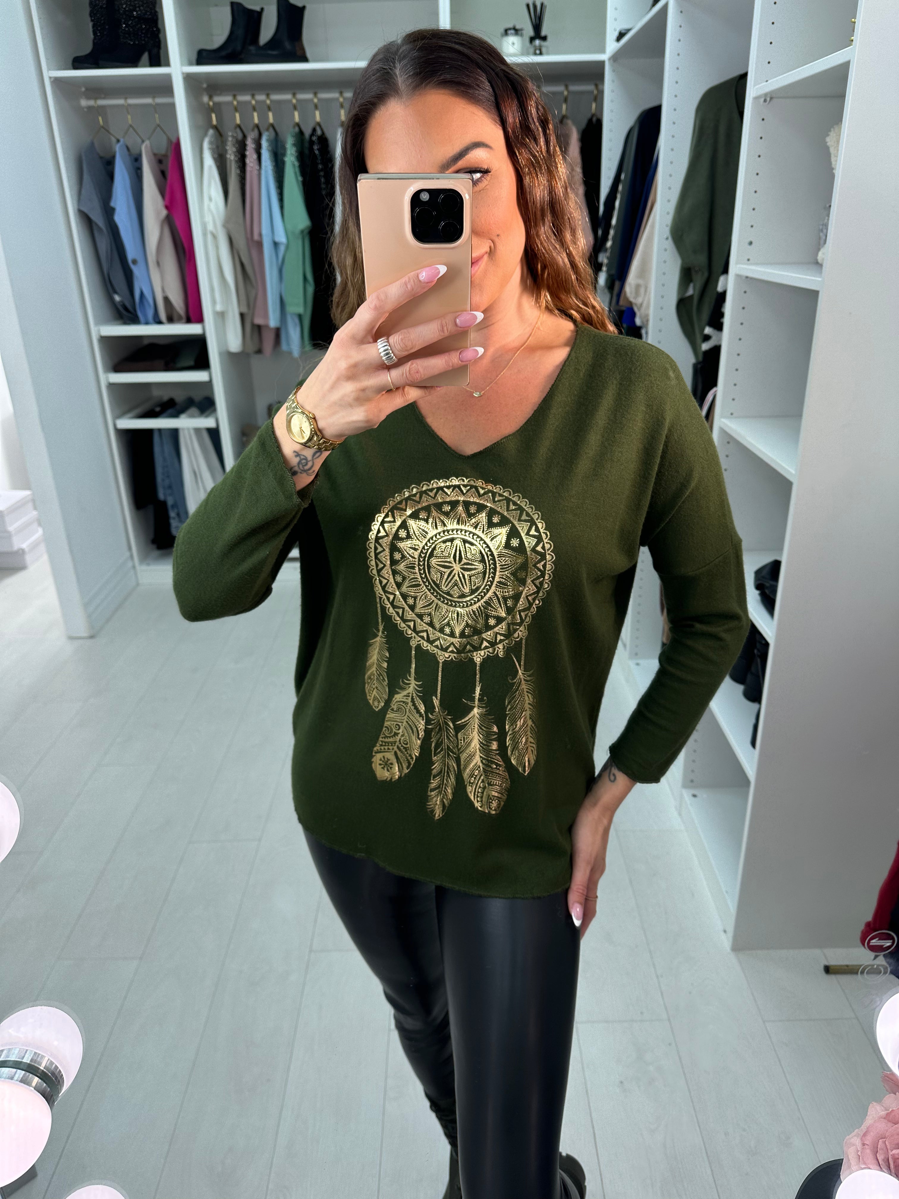 Sivanna Dreamcatcher Detailed Thin Jumper