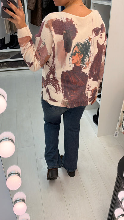 Donatella Paris Print Jumper