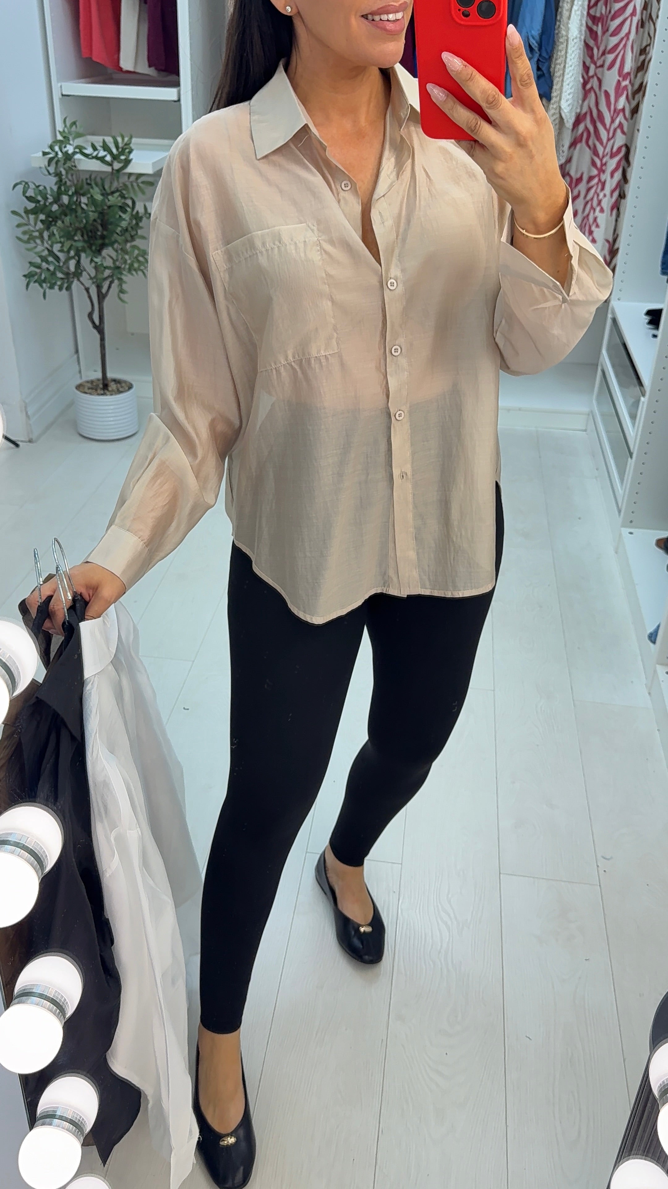 Paloma Sheer Oversized Chiffon Shirt