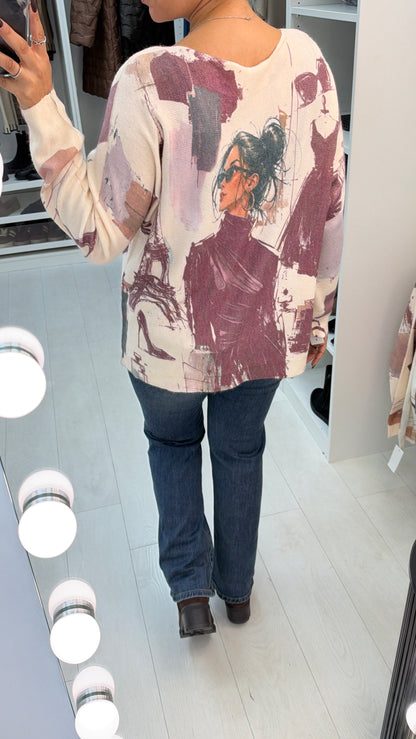 Donatella Paris Print Jumper