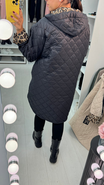 Trace Lightweight Hooded Oversized Quilted Jacket