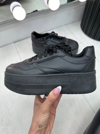 Natalie Plain Faux Leather Platform Trainers