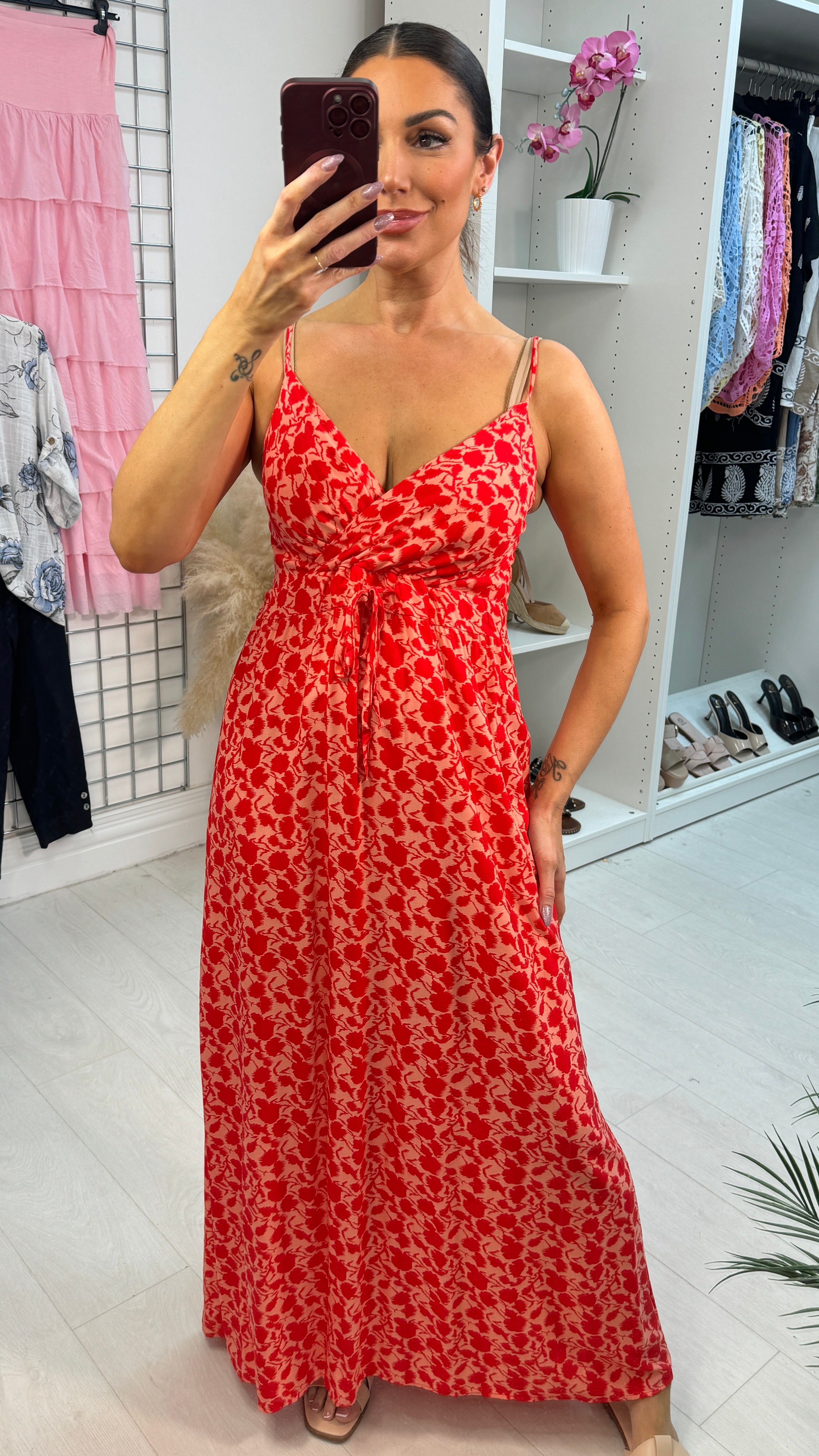 Lilianna Elasticated Back Strappy Maxi Dress