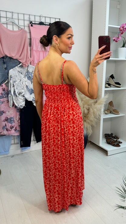Lilianna Elasticated Back Strappy Maxi Dress