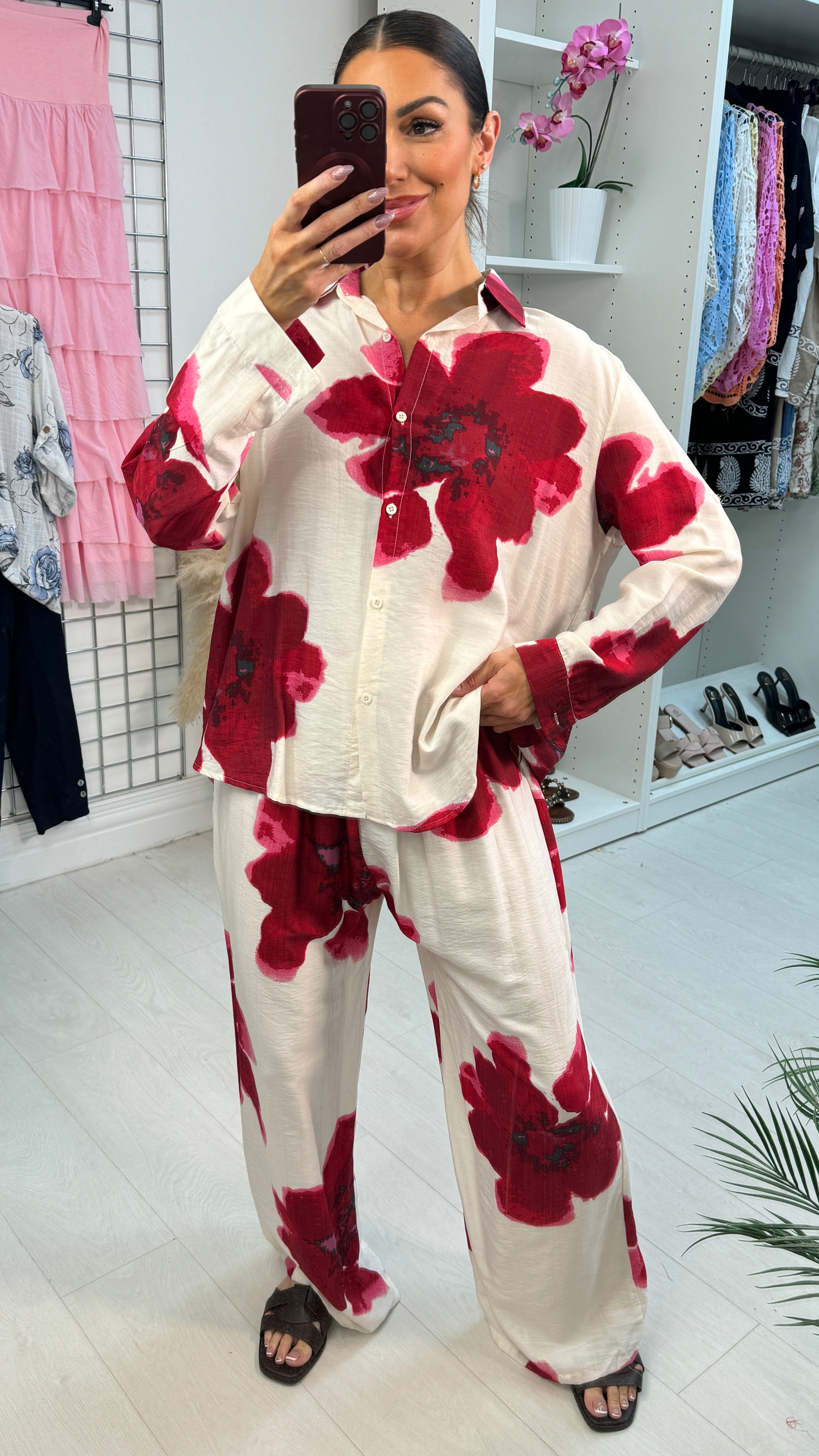 Sofia Watercolour Floral Print Co-Ord Set