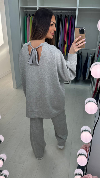 Alicia Plain Ribbon Detailed Co-Ord Set