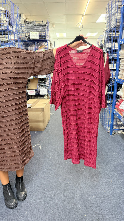 Barda Textured Loose Fit Maxi Dress