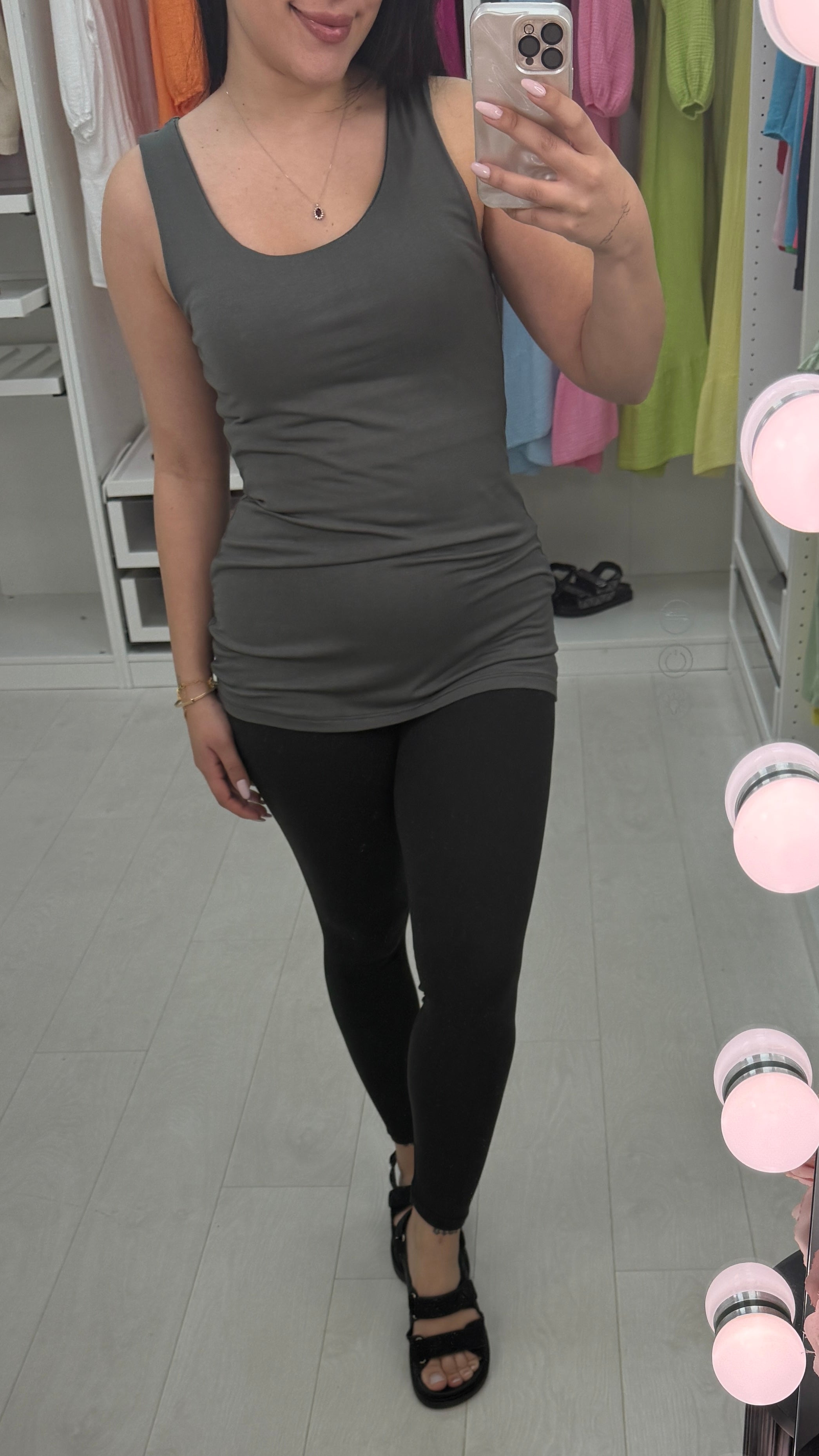 Rilah Square Neck Jersey Vest Top