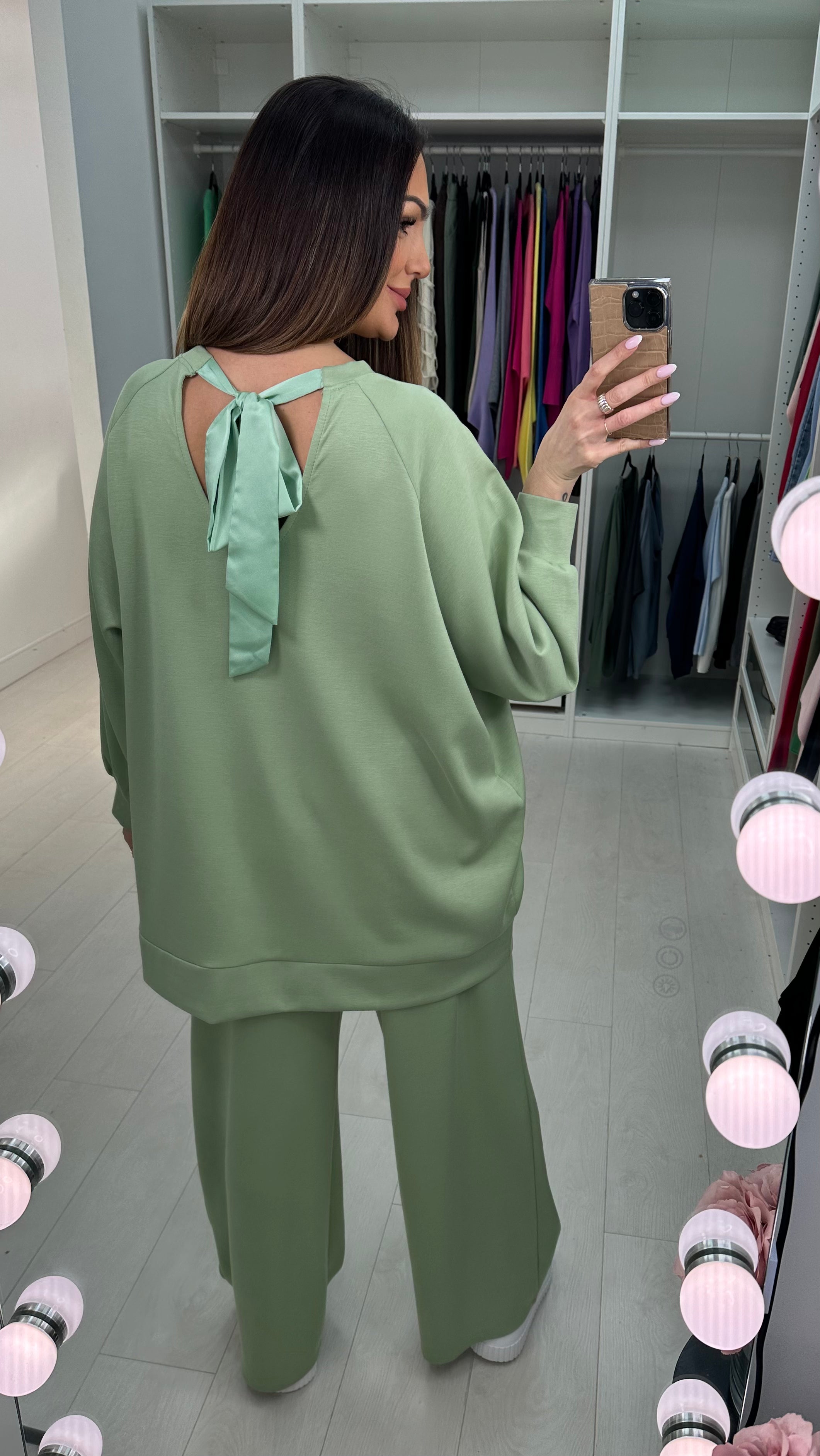 Alicia Plain Ribbon Detailed Co-Ord Set