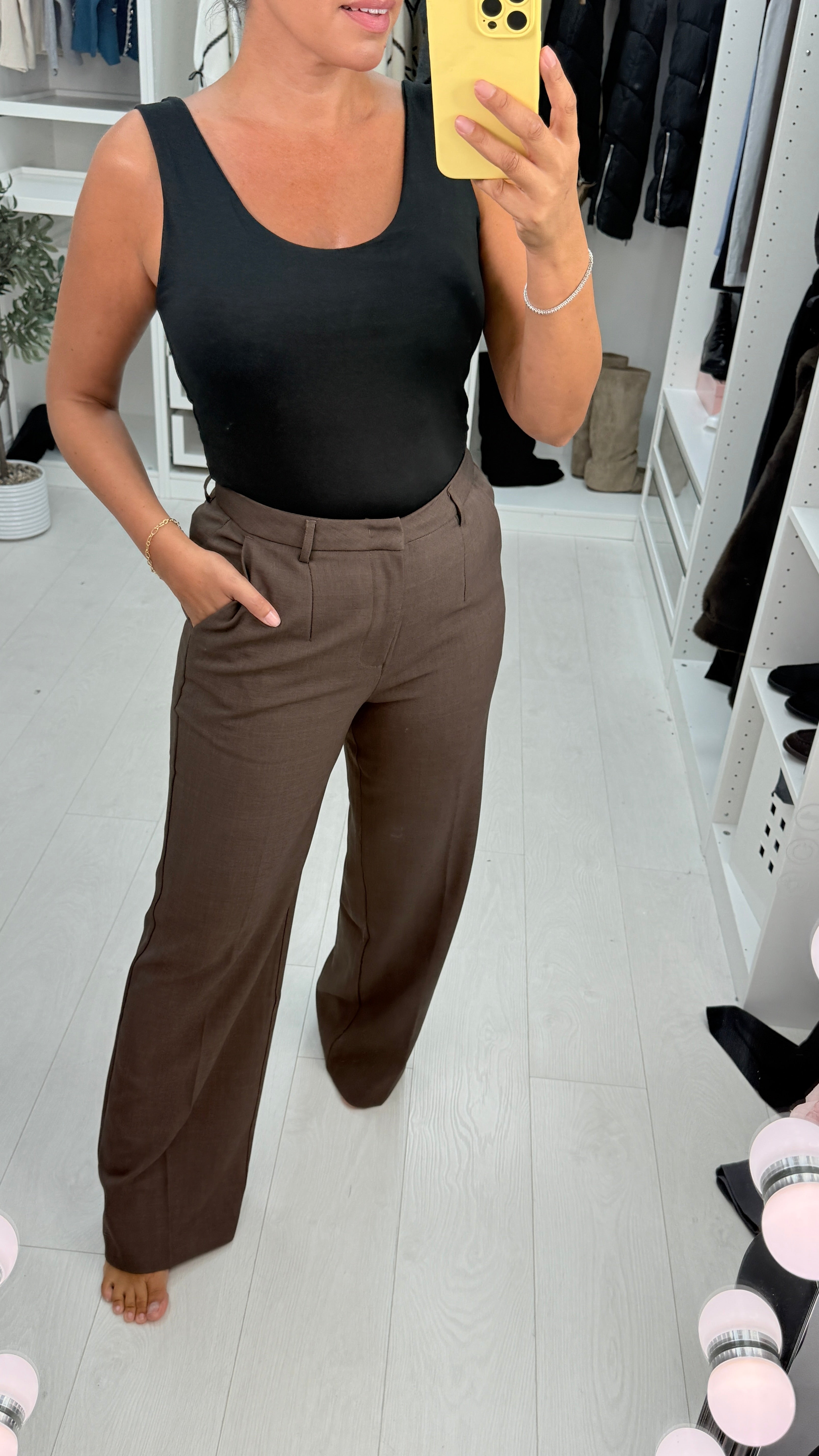 Kensey Plain High Waist Wide Leg Trousers