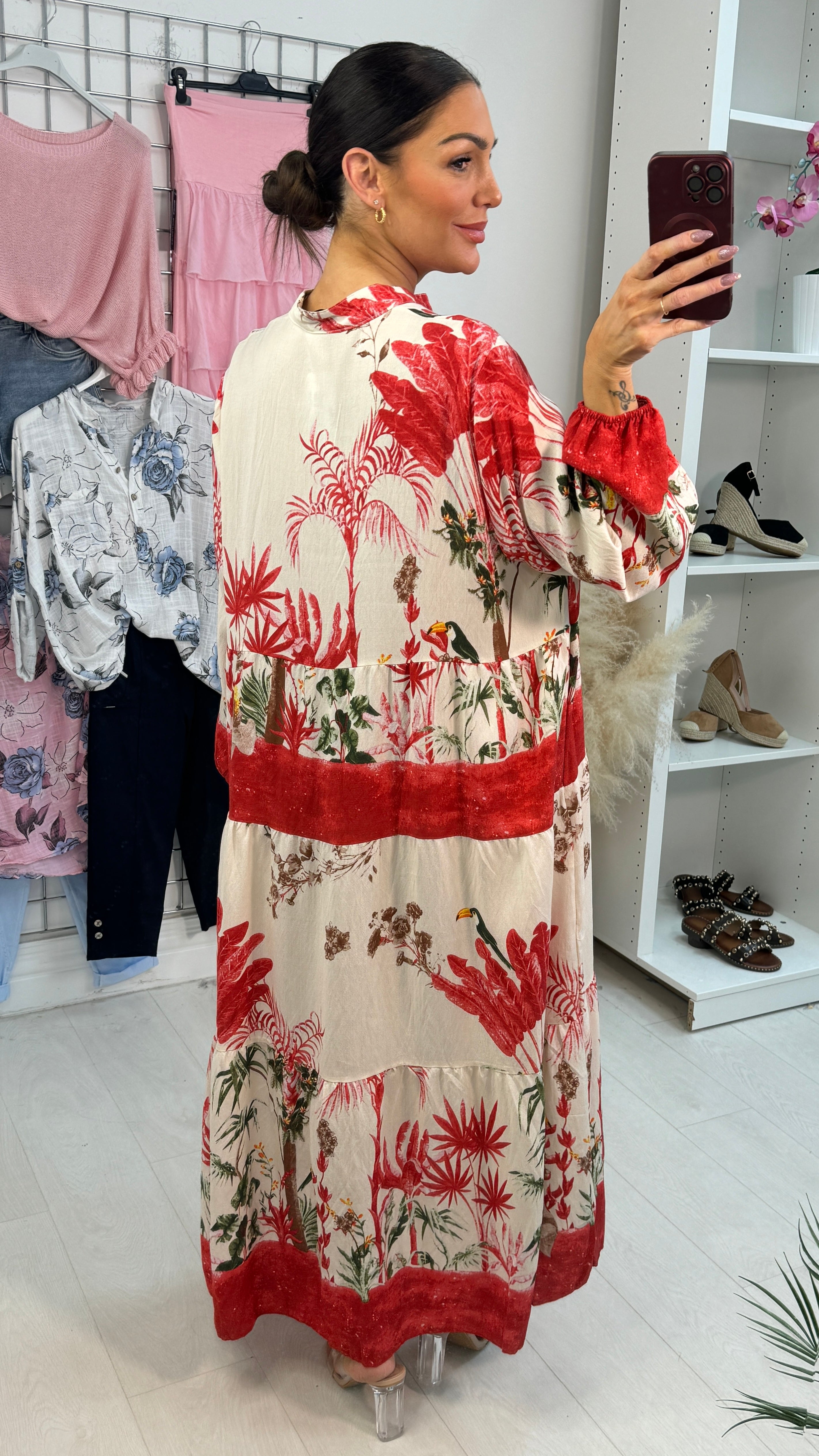 Sabella Tropical Print Loose Fit Maxi Dress