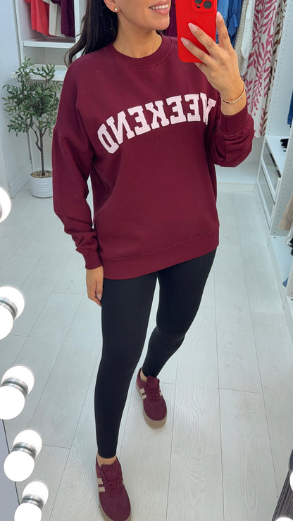 Daria 'Weekend' Slogan Loose Fit Sweatshirt