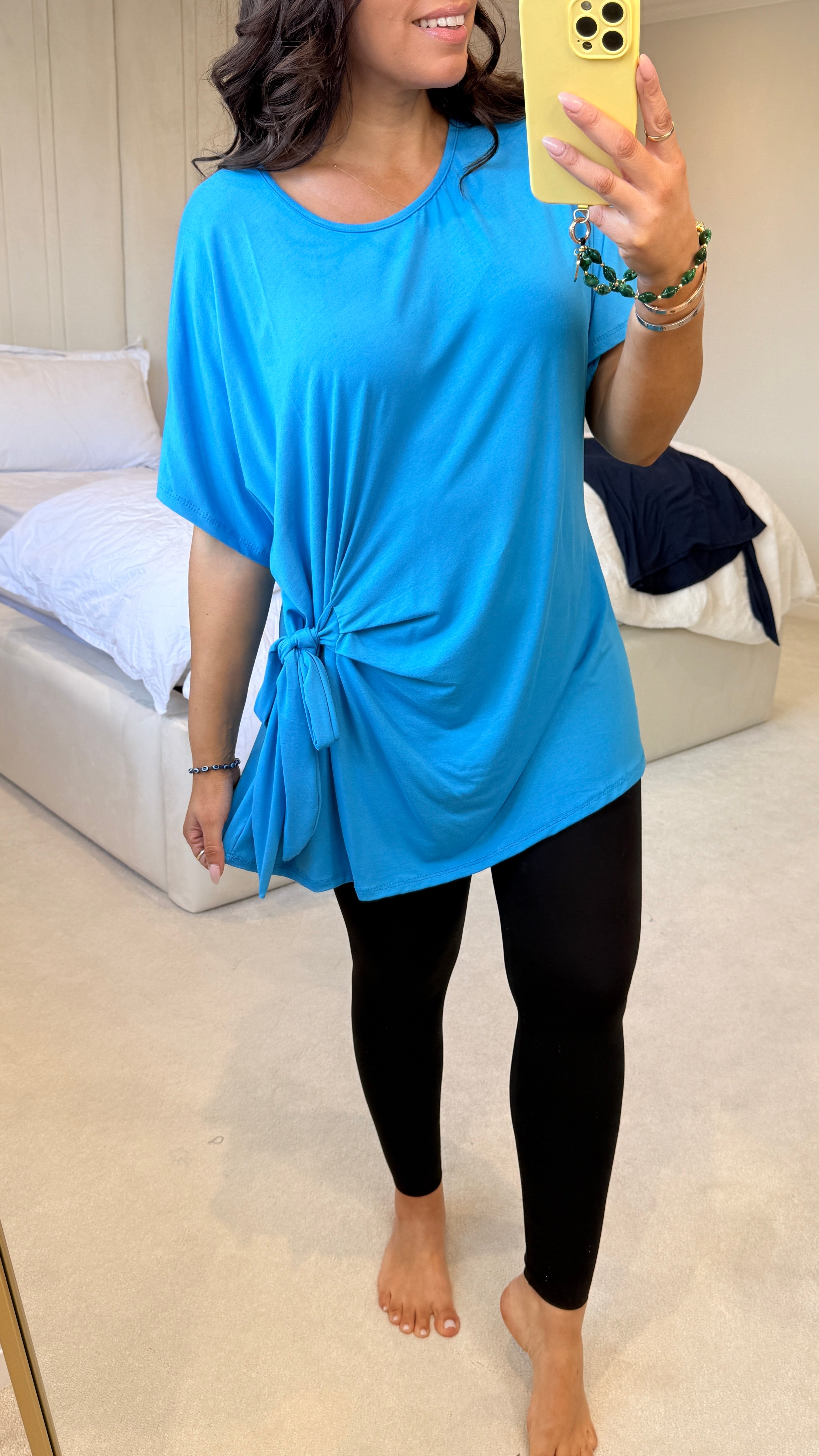 Serenity Plain Tie Front Longline T-shirt