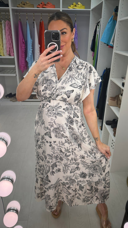 Phillia Floral Print Wrap Effect Maxi Dress