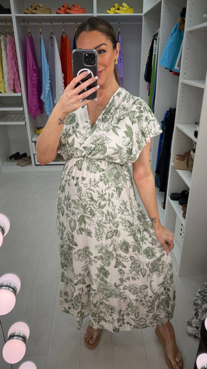 Phillia Floral Print Wrap Effect Maxi Dress