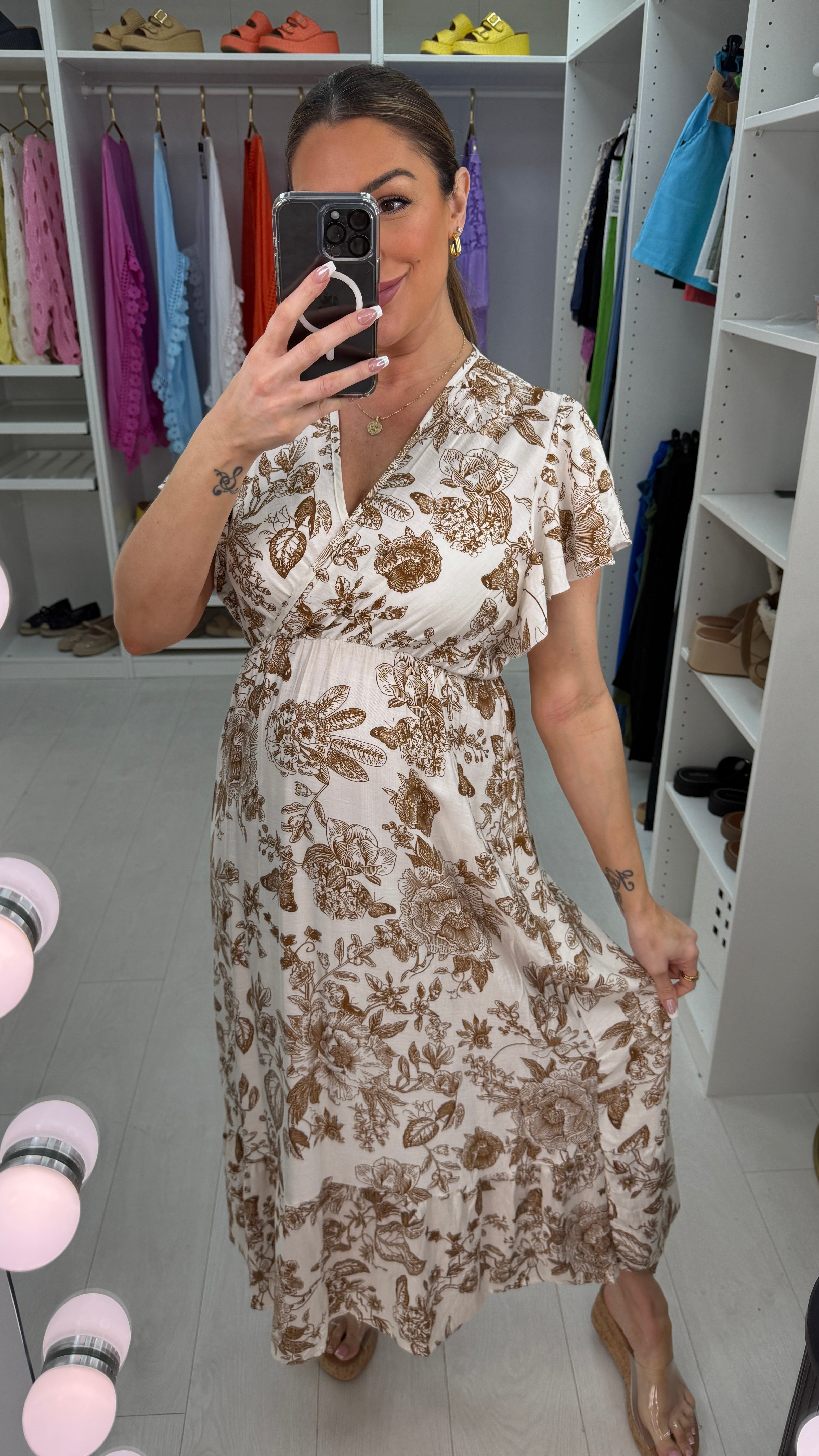 Phillia Floral Print Wrap Effect Maxi Dress