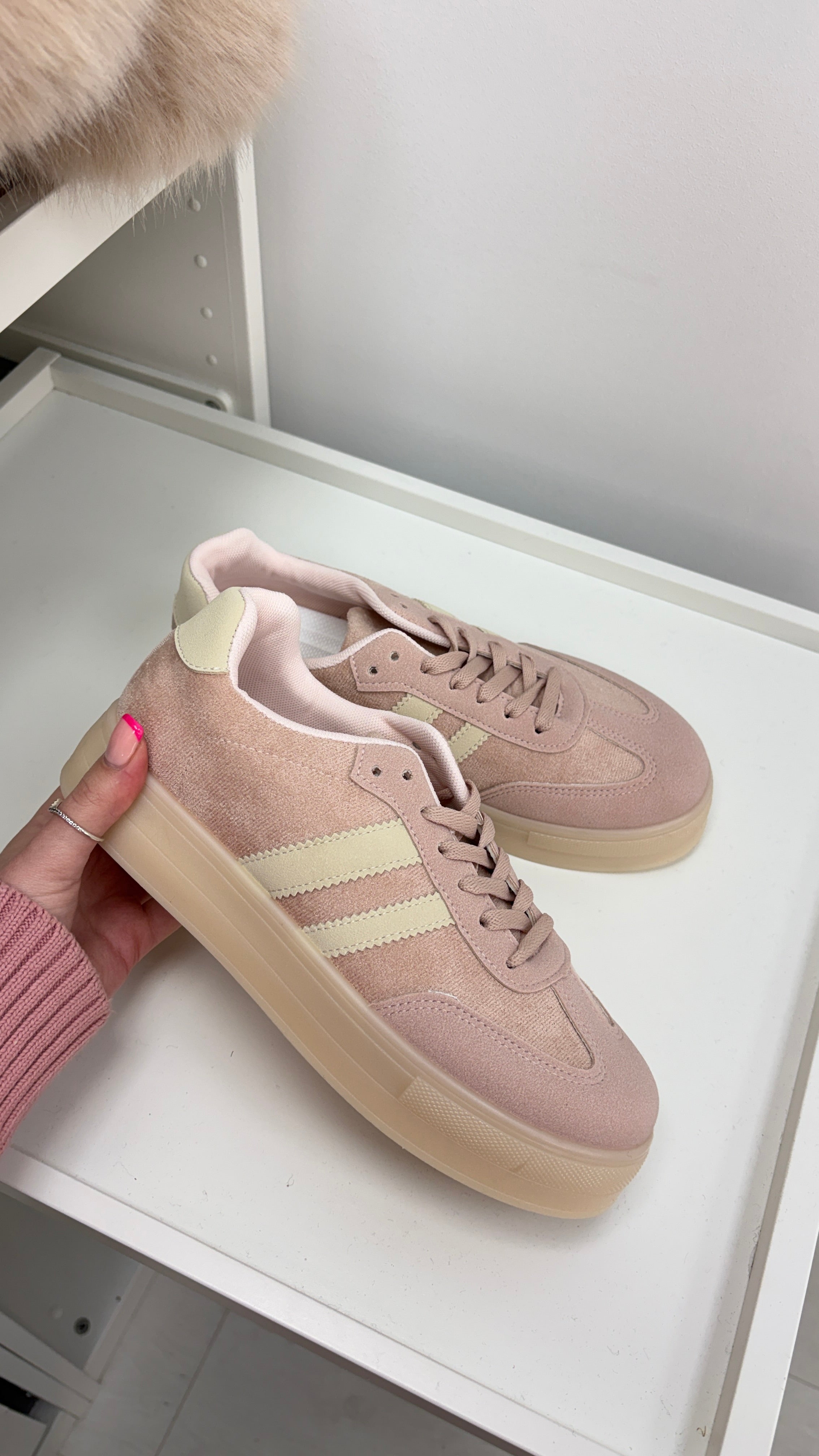 Allie Faux Suede Platform Trainers