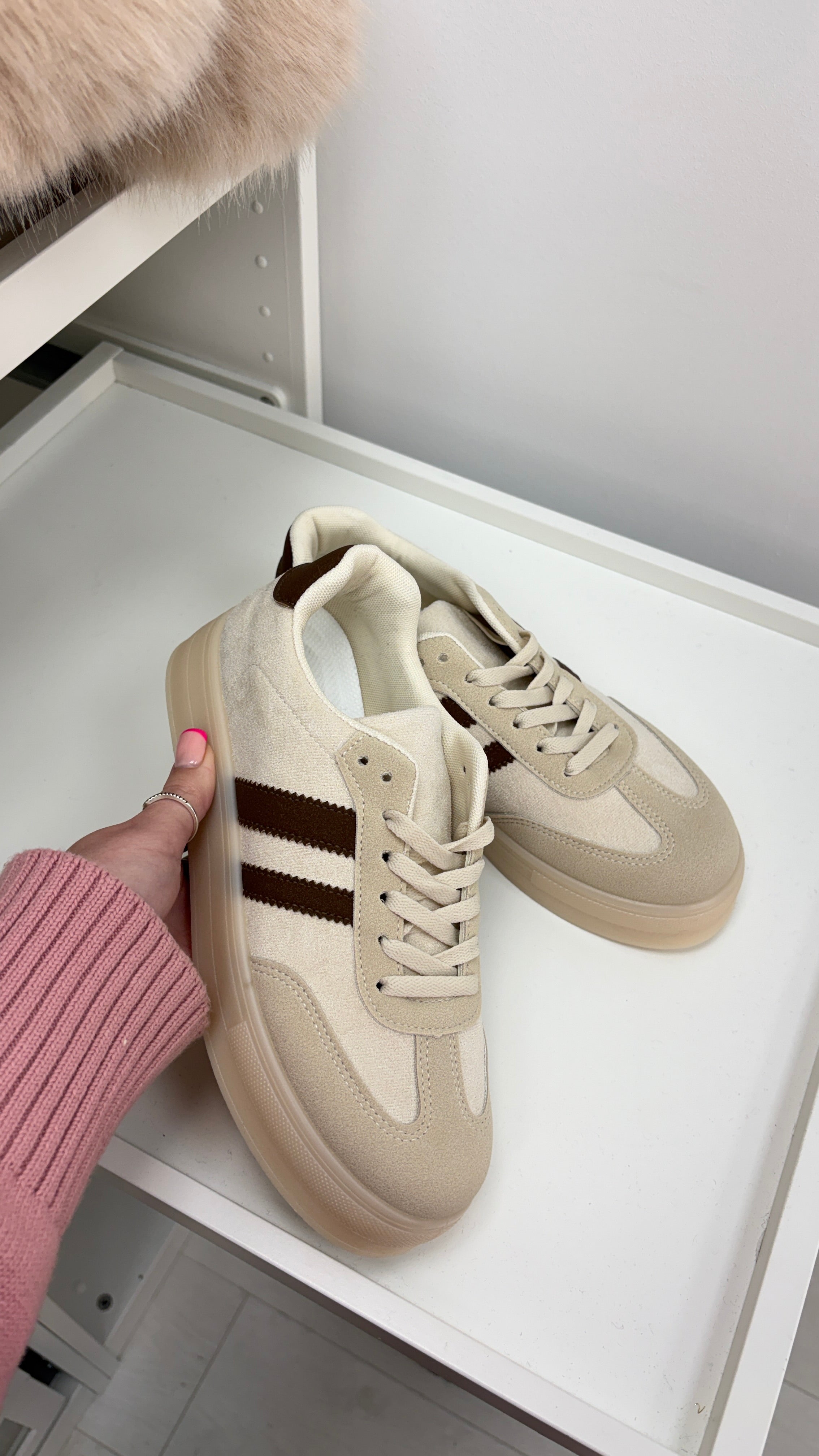 Allie Faux Suede Platform Trainers