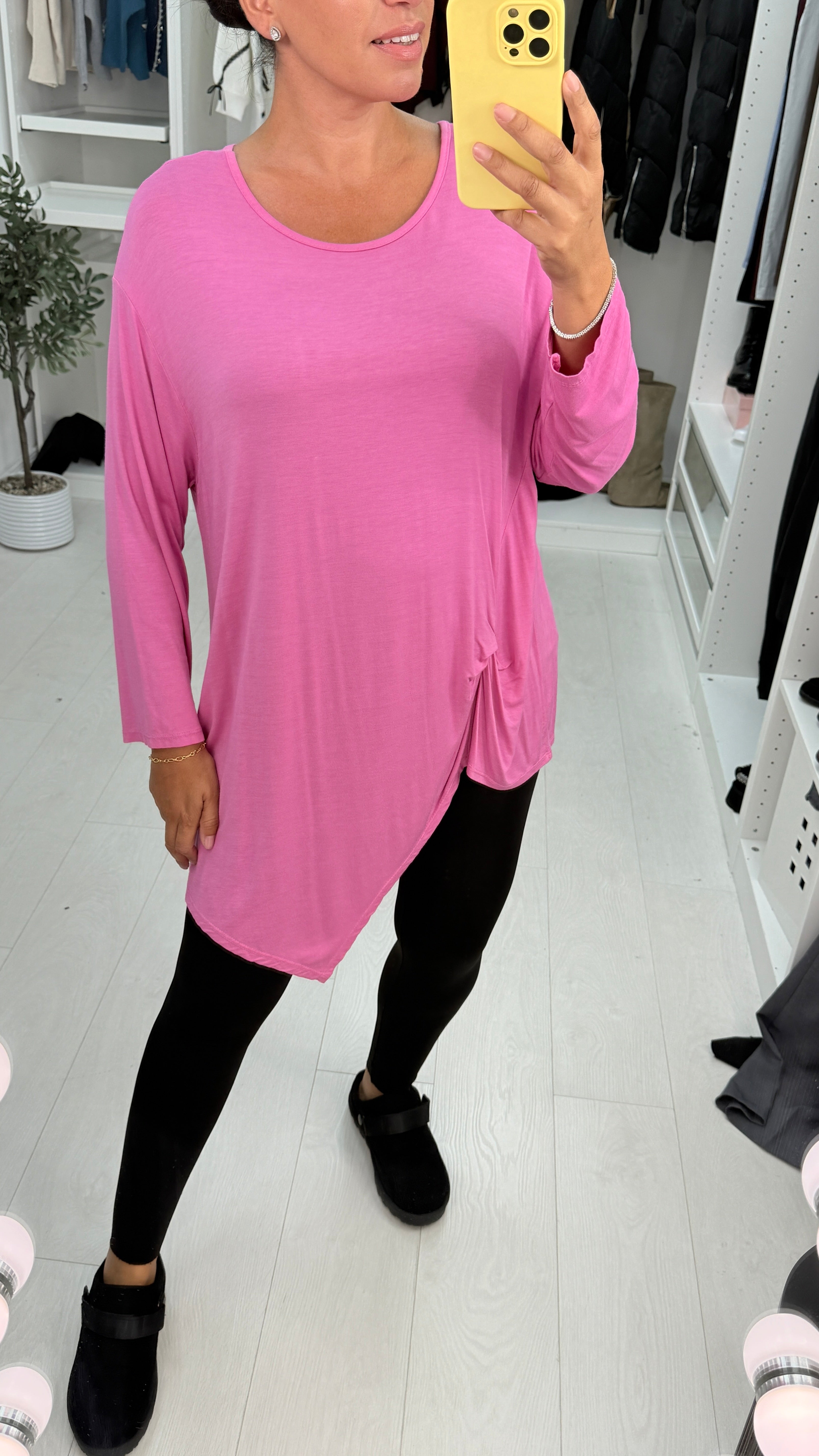 Barlow Jersey Plain Knot Front Detail Top