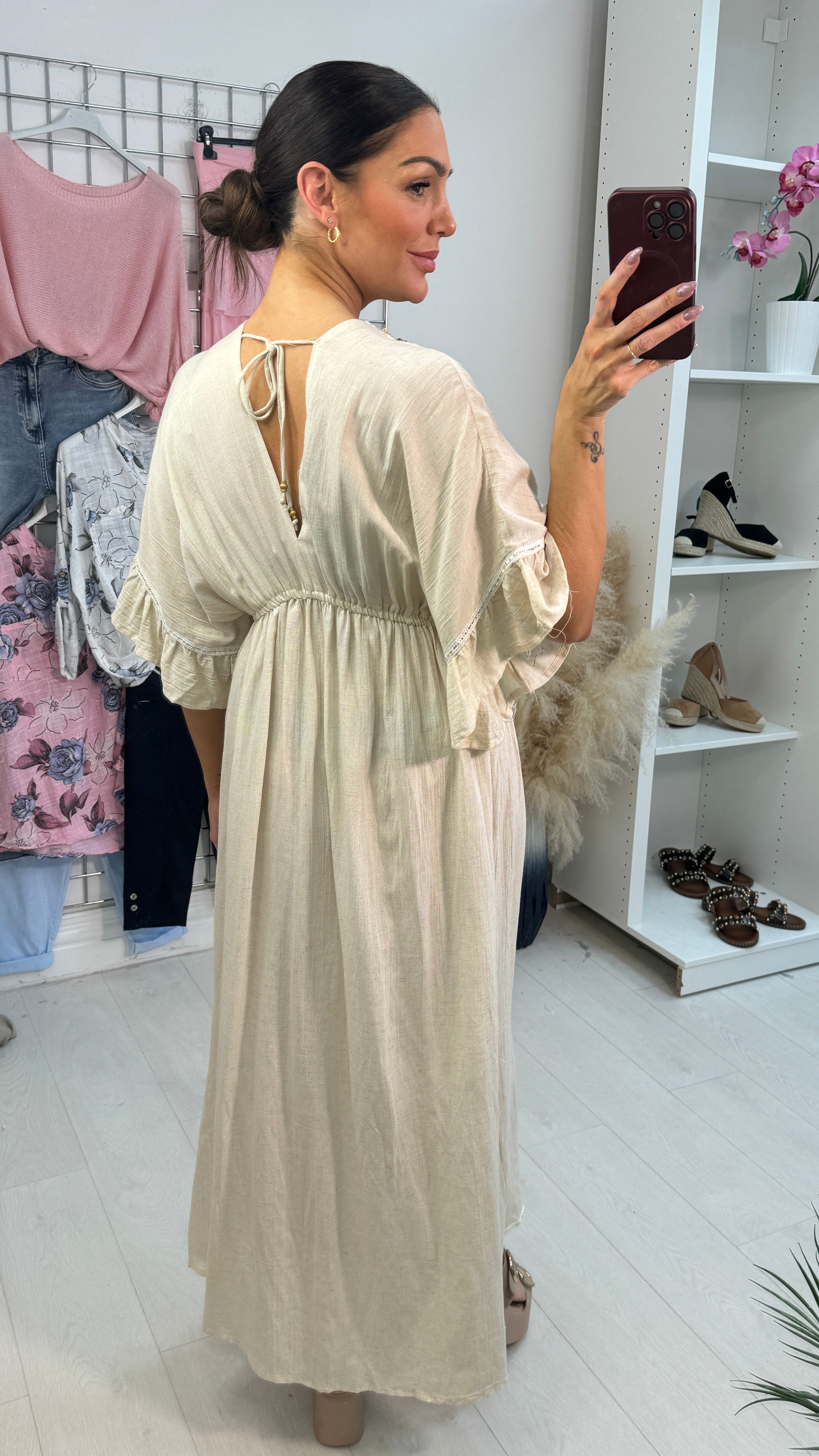 Saylor Embellished Neckline Maxi Dress