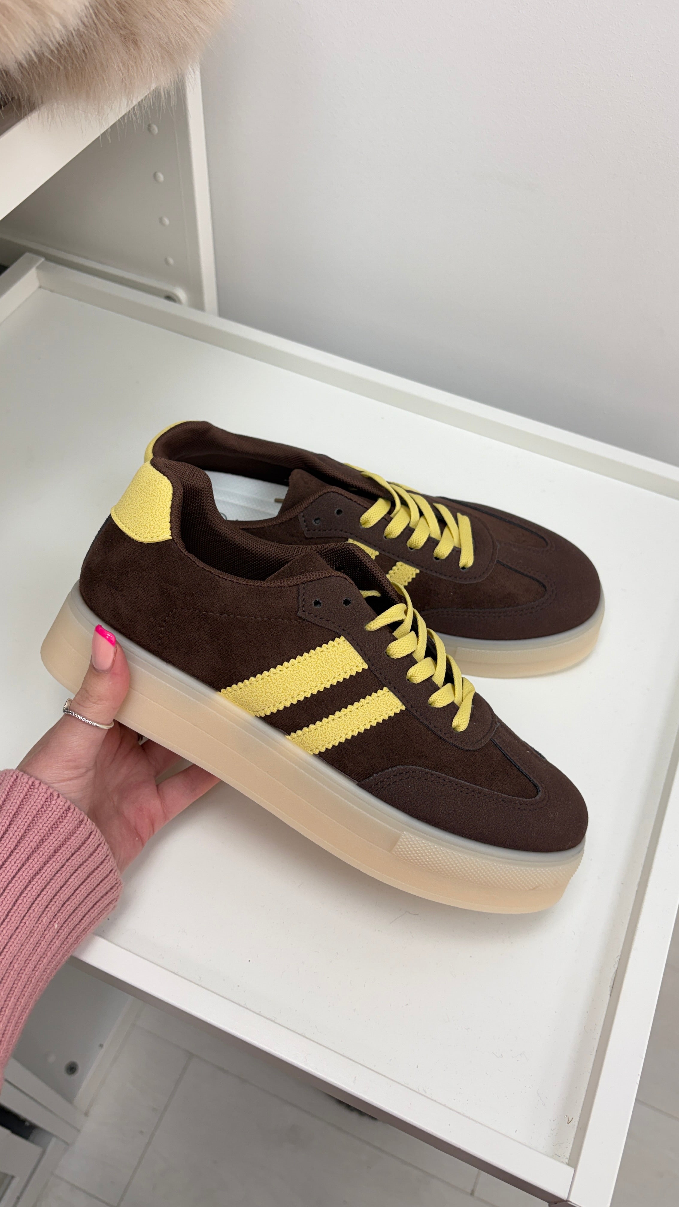 Allie Faux Suede Platform Trainers