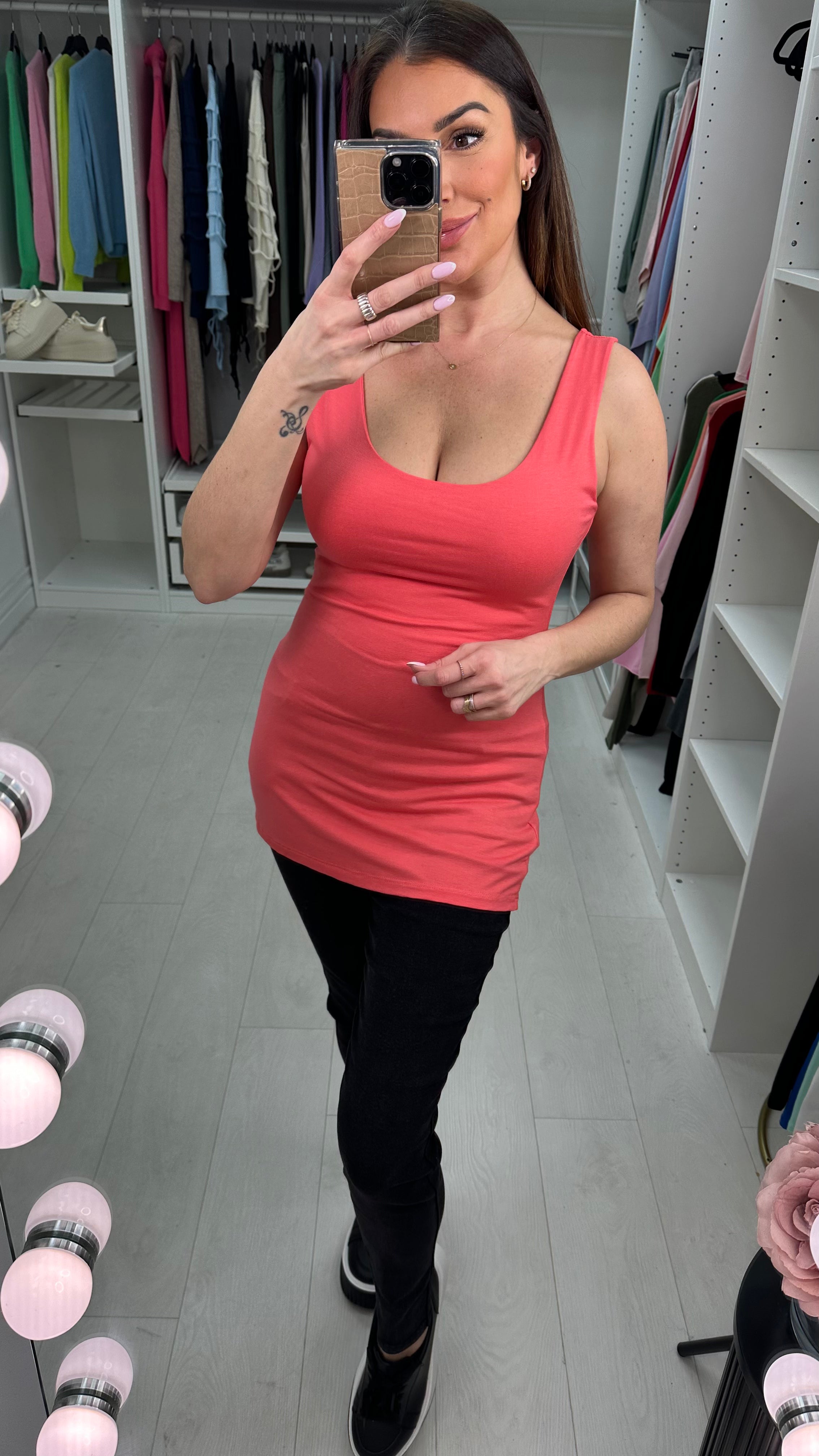 Rilah Square Neck Jersey Vest Top