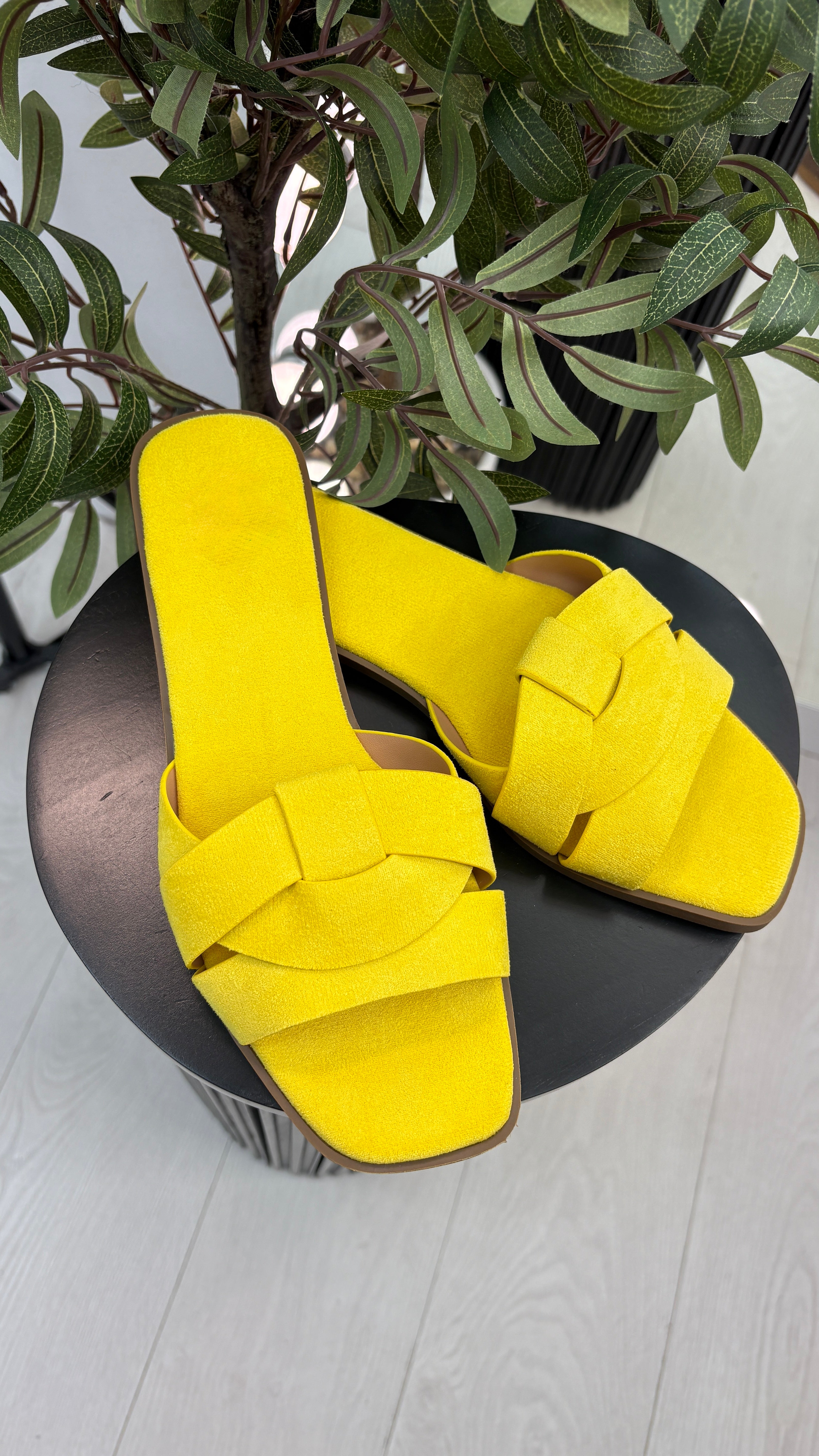 Khloe Faux Suede Flat Sliders