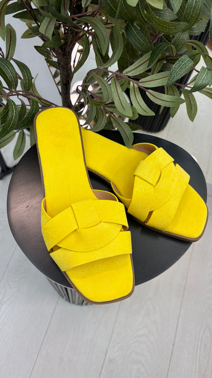 Khloe Faux Suede Flat Sliders