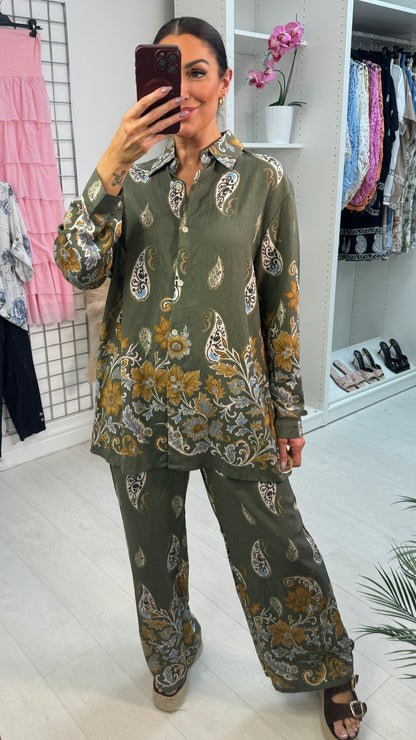 Devon Paisley Print Shirt Co-Ord Set