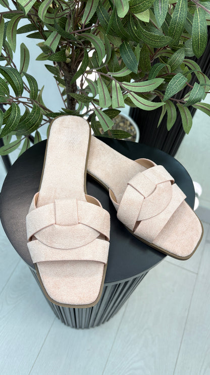 Khloe Faux Suede Flat Sliders